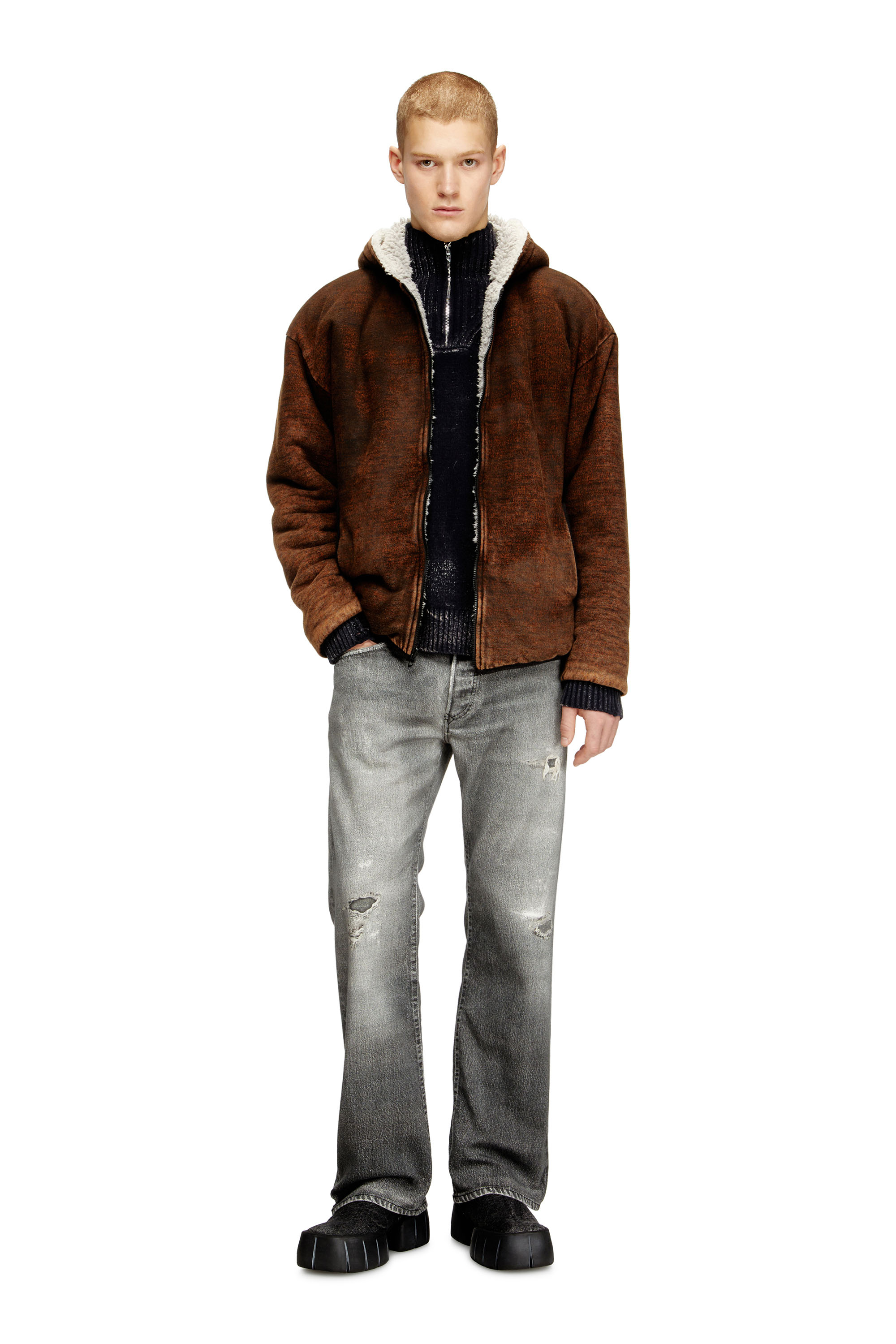 Diesel - K-MAXIME, Male's プルオーバーニット in ブラック/グレー - 1