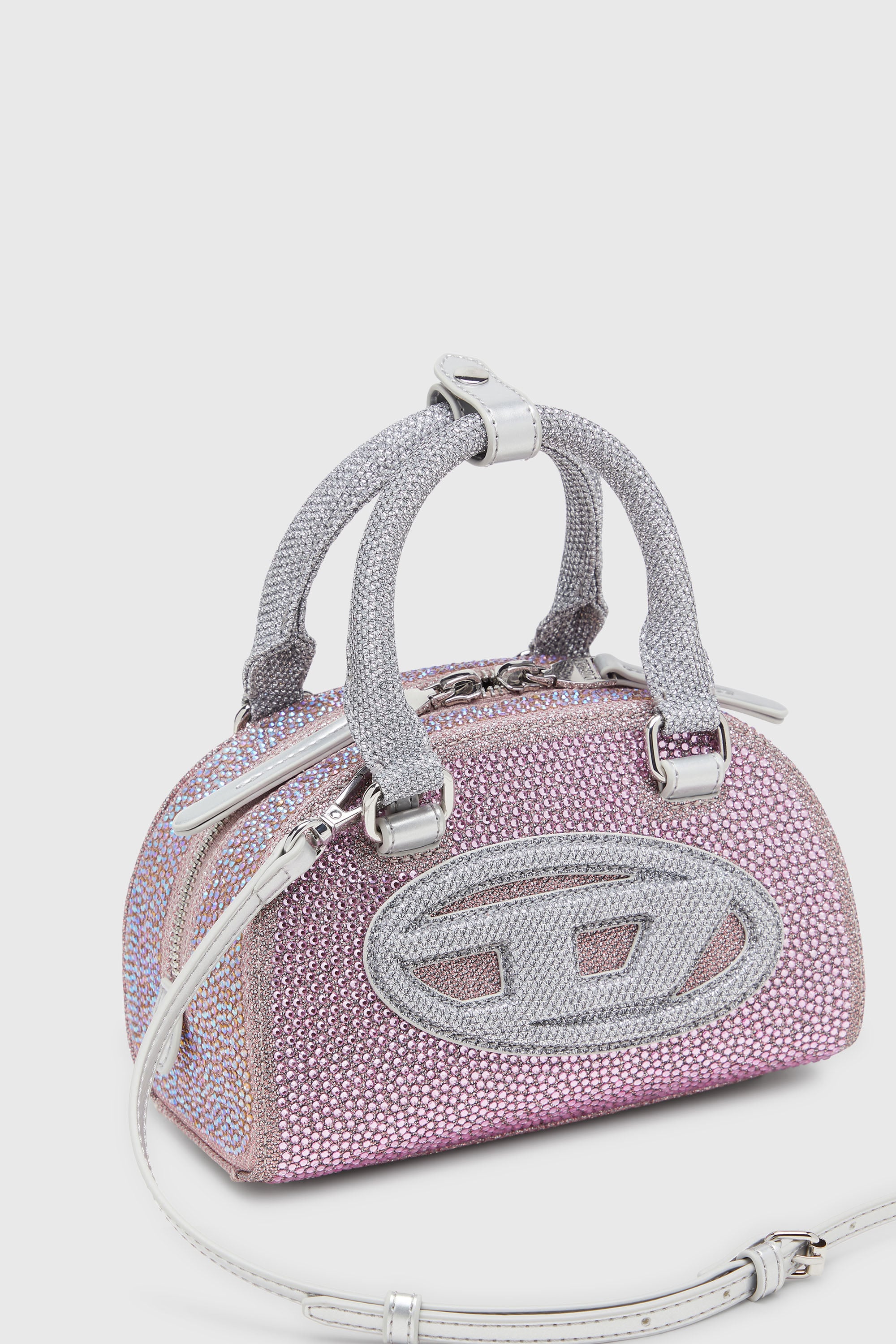 Diesel - 1DR DOME CROSSBODY, Female's クロスボディバッグ in ピンク / ホワイト - 6