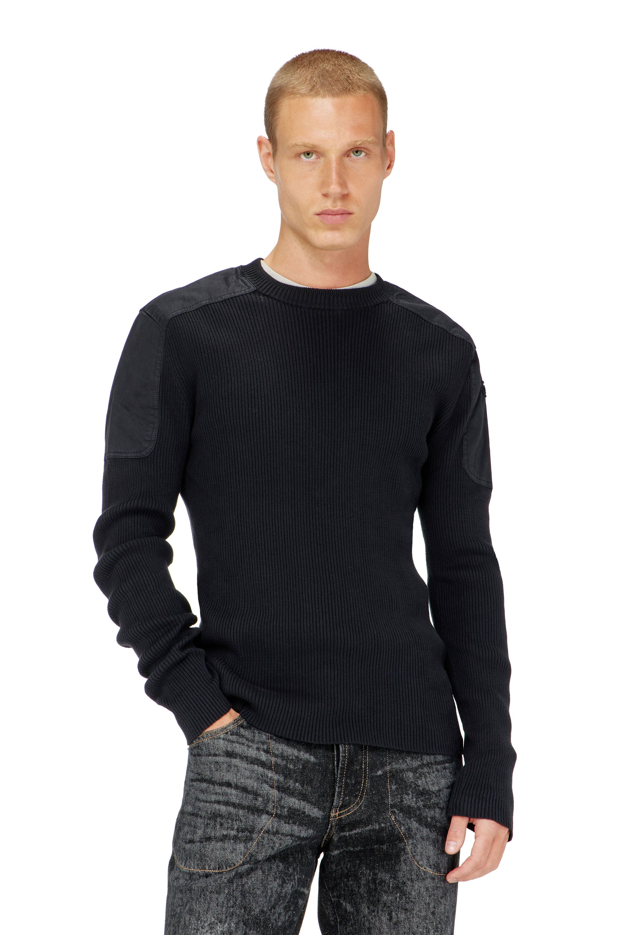 Diesel - K-MARTIN, Male's プルオーバーニット in ブラック - 1