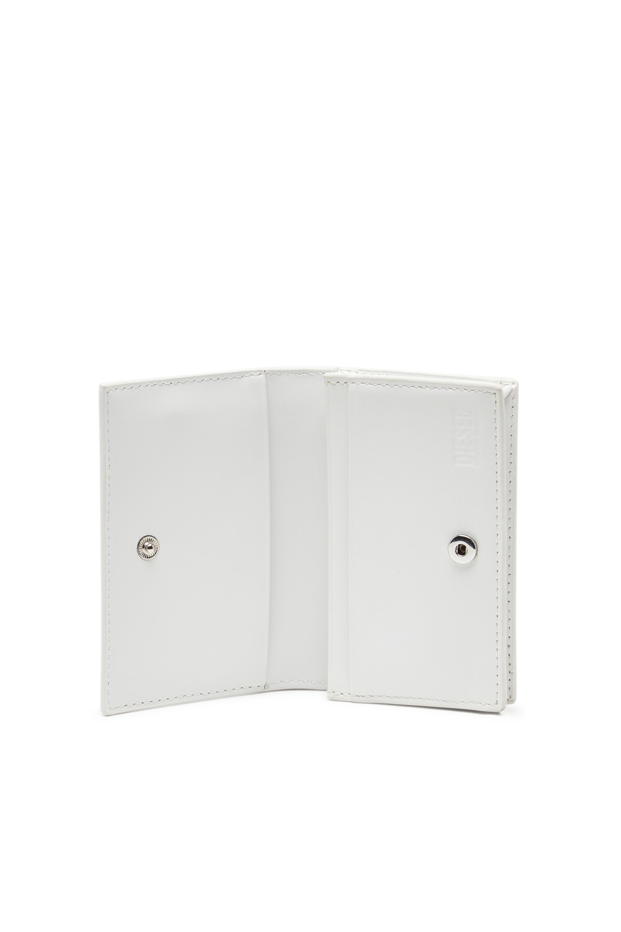 Diesel - 1DR CARD HOLDER IV, Female's Leather card holder with enamelled Oval D in ホワイト - 3