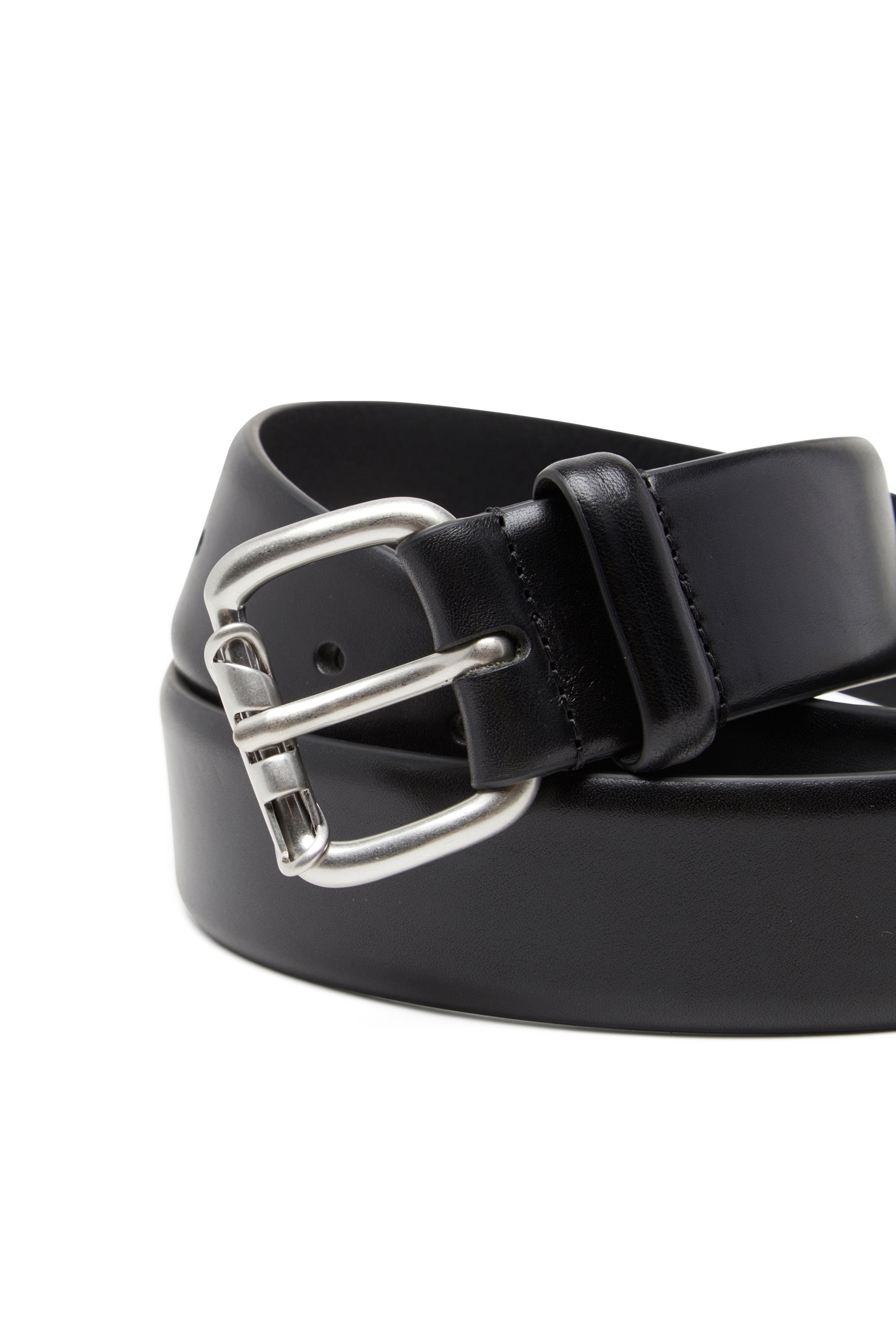Diesel - B-GRAB, Male's 4cm leather belt with Oval D roller in ブラック - 3