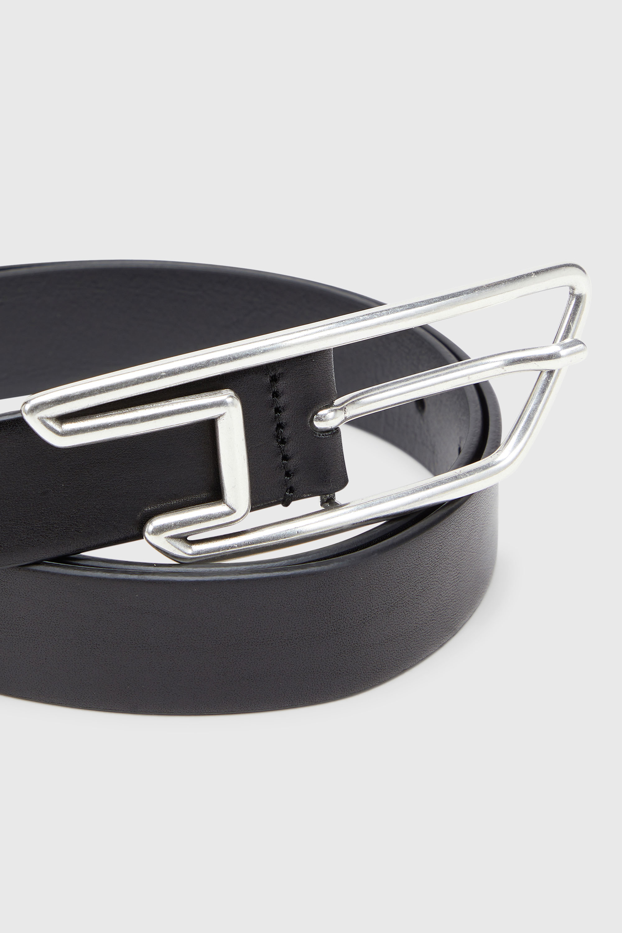 Diesel - B-D LINE 30, Unisex's 3cm leather belt with D-logo buckle in ブラック - 2
