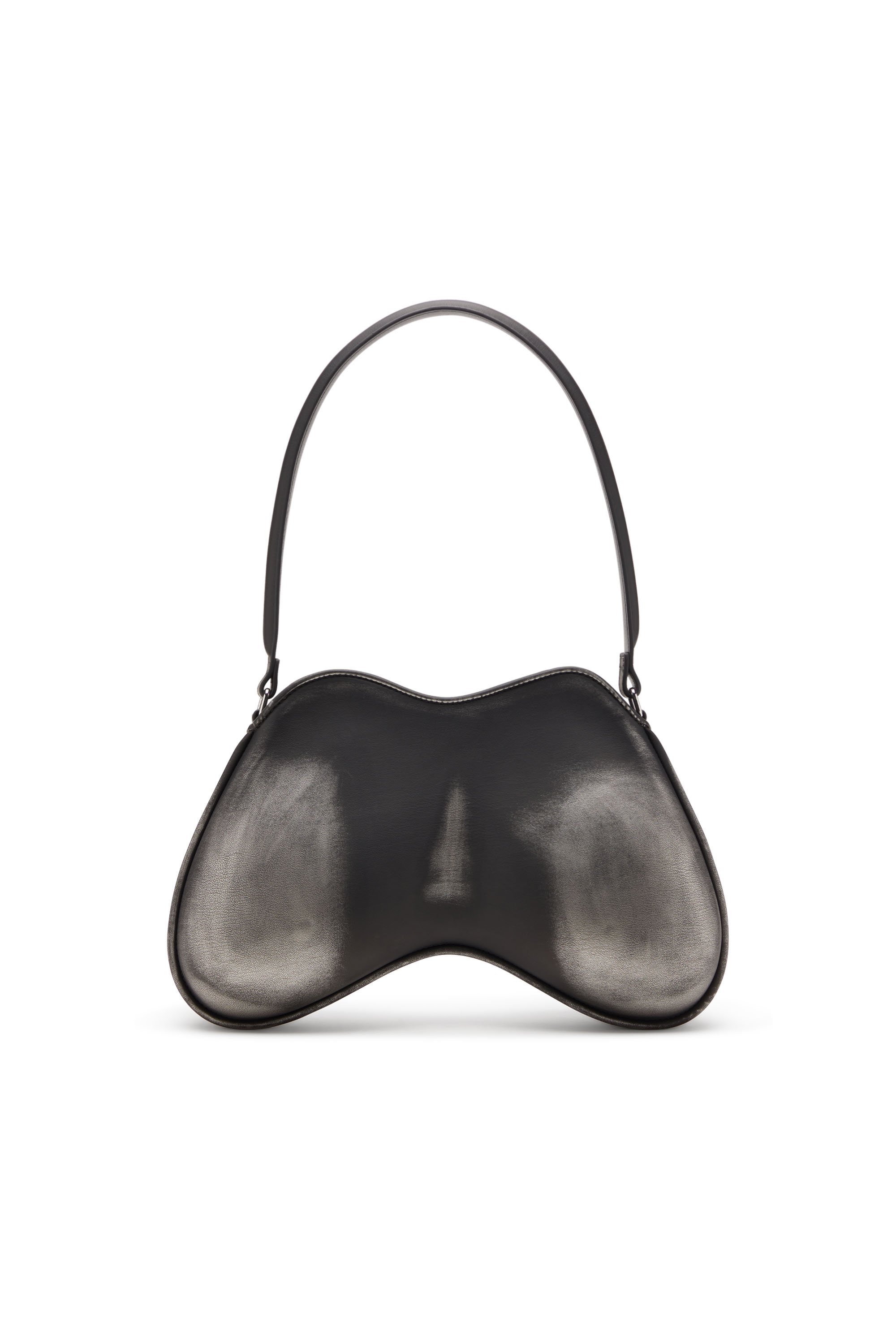 Diesel - DOUBLE-D SHOULDER, Female's Double-D-Rigid shoulder bag in brushed PU in ブラック/シルバー - 2