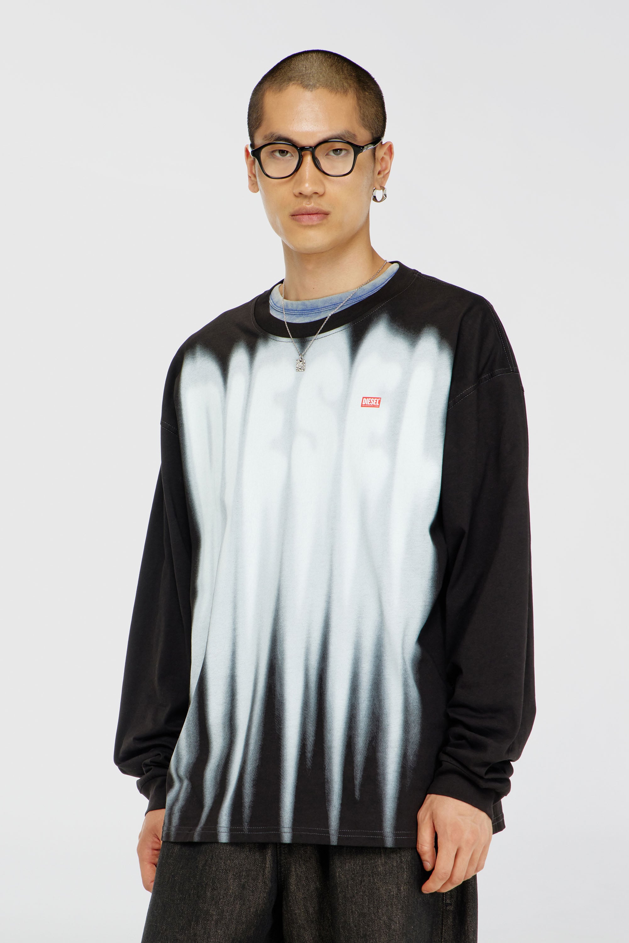 Diesel - T-BOXT-LS-AA3, Male's 長袖Tシャツ in ブラック - 1