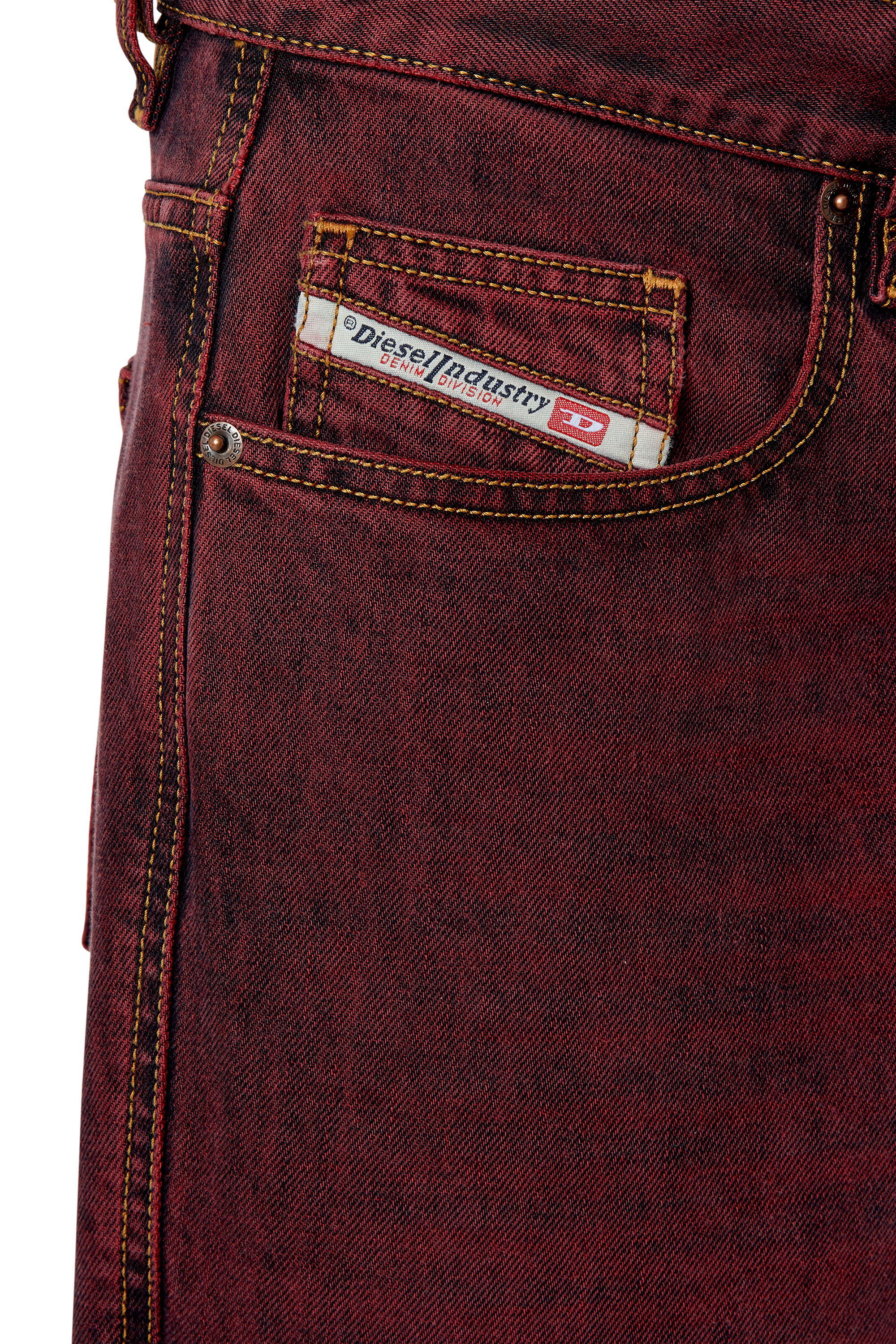 Diesel - 2020 D-Viker 09H01 Straight Jeans, バーガンディー - Image 5