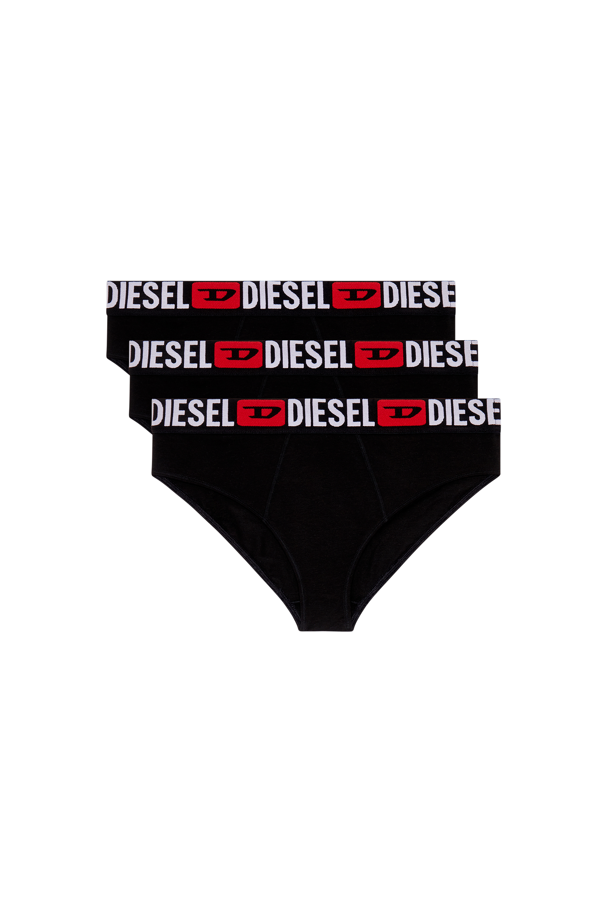 Diesel - UFPN-BLANCA-R-THREEPACK, Female's Three-pack ribbed high-waisted briefs in ブラック - 1