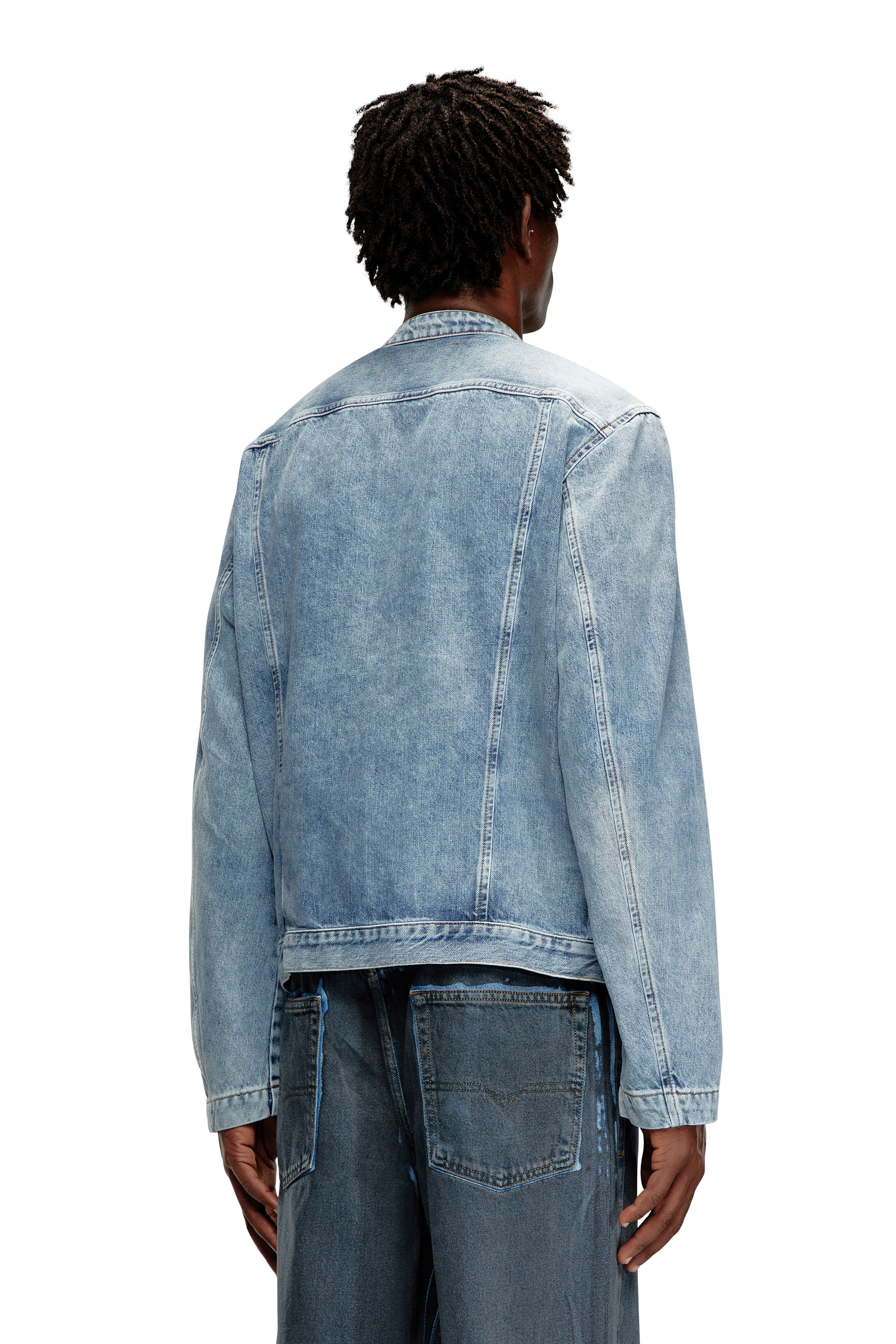 Diesel - D-GLORY, Male's Zipped jacket in denim in ライトブルー - 5