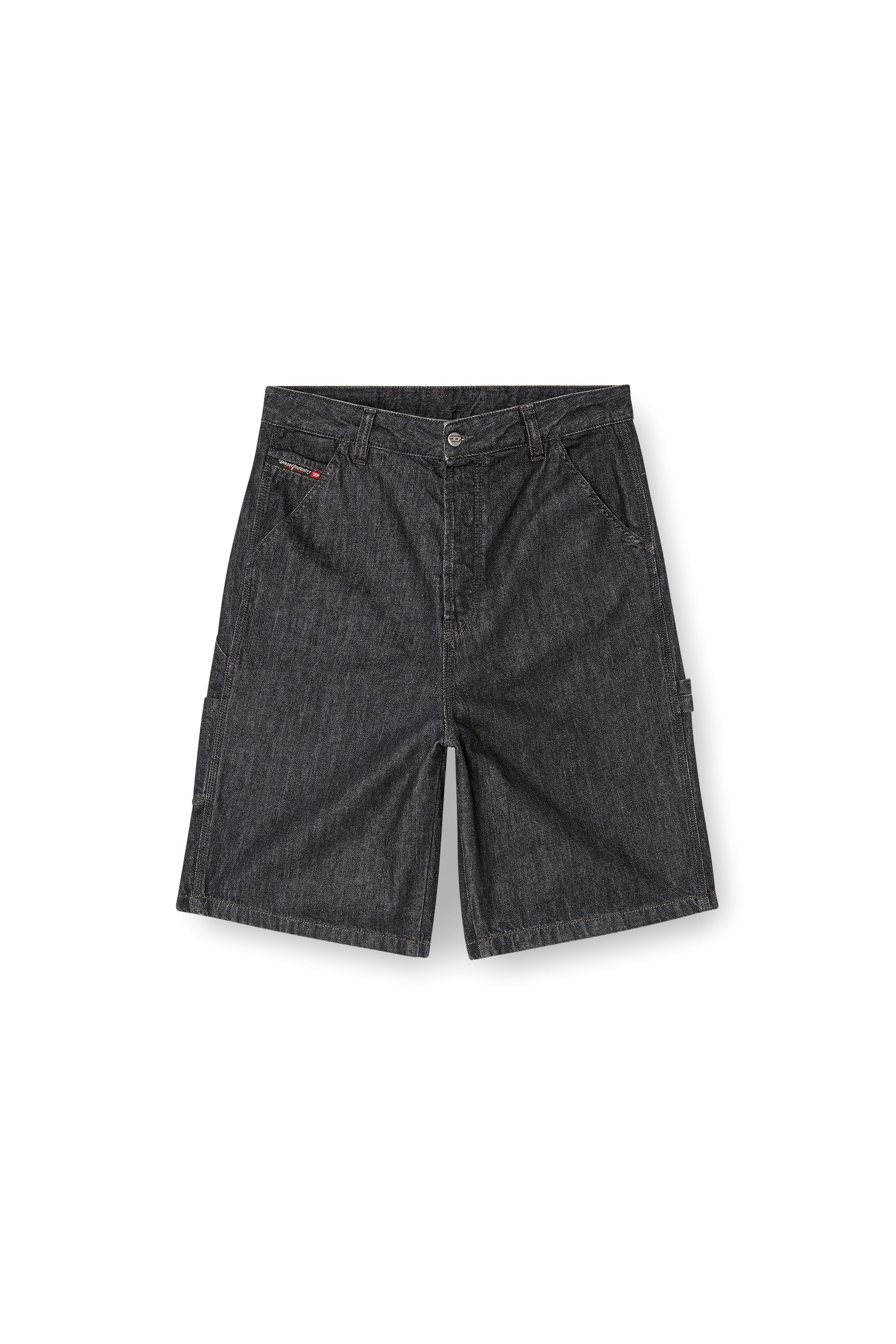 Diesel - D-LIVERY-W-SHORT, Male's Shorts in rinse-wash denim in ブラック - 2