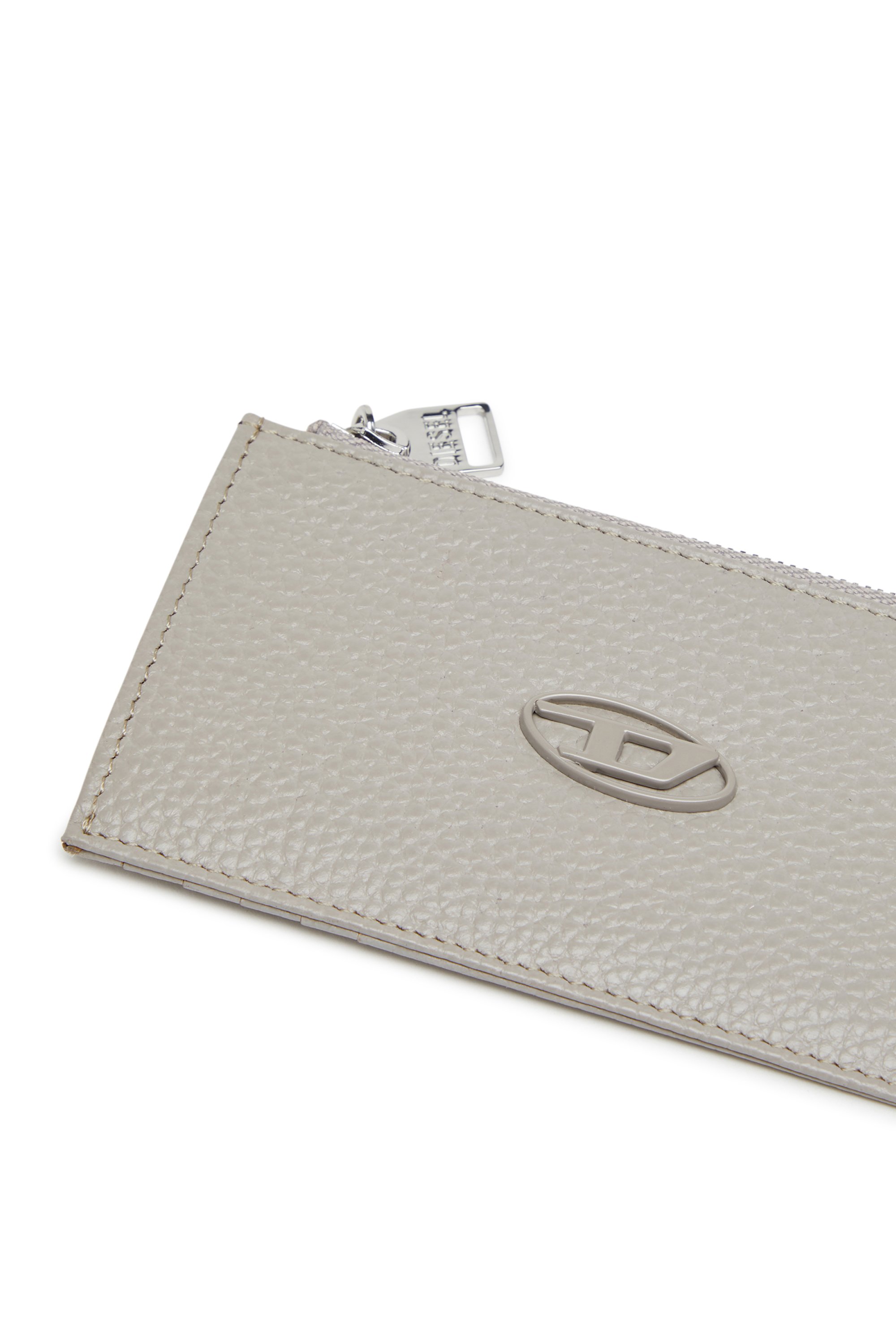 Diesel - HISSU EVO CARD HOLDER III, Male's Flat card holder in grainy leather in グレー - 3