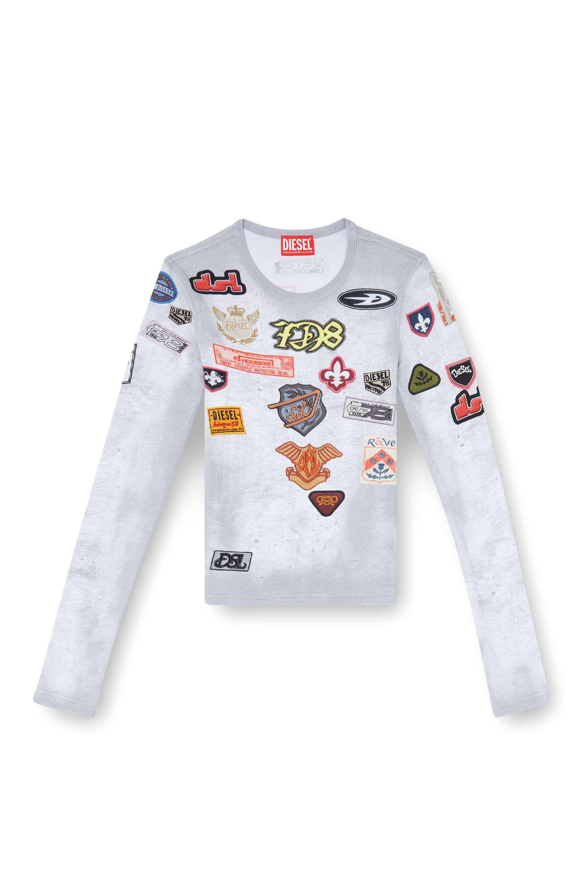 Diesel - T-ELE-LONGSLEEVE, Female's 長袖Tシャツ in ホワイト - 3