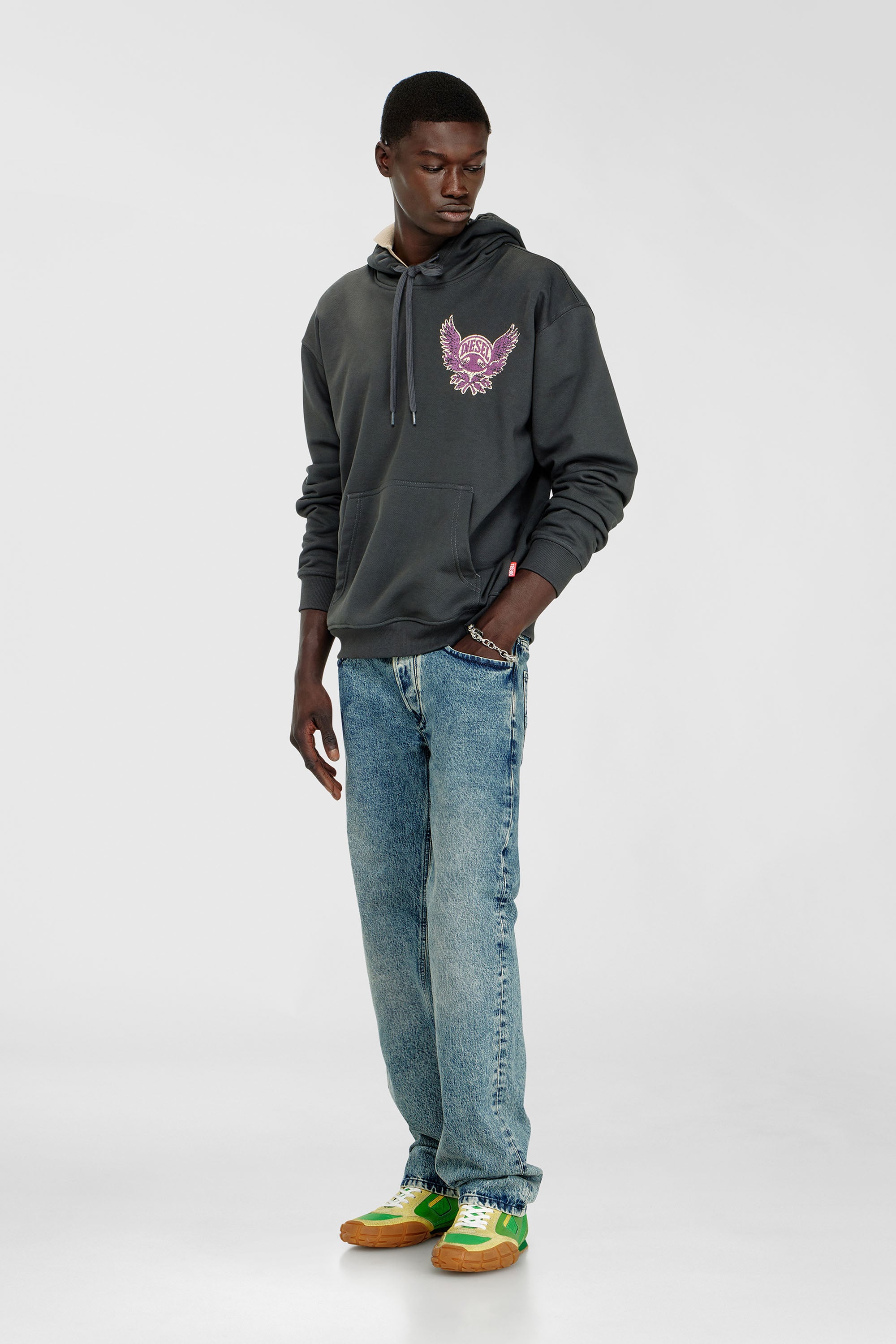 Diesel - S-NORM-HOOD-AA2, Male's プルオーバーパーカー in ダークグレー - 2