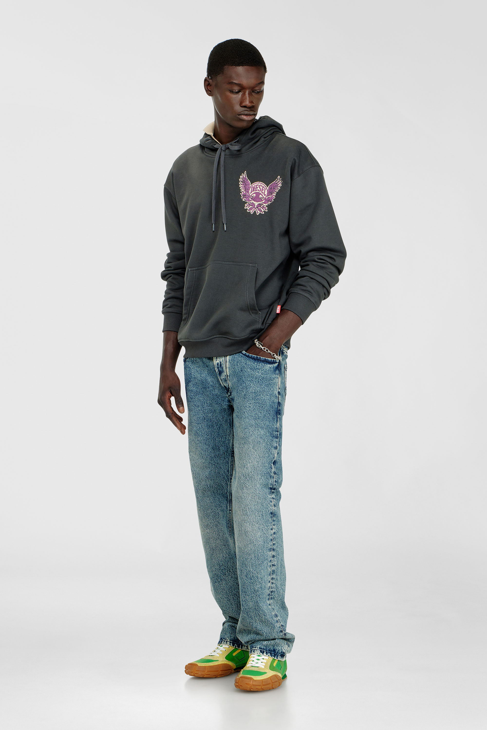 Diesel - S-NORM-HOOD-AA2, Male's プルオーバーパーカー in ダークグレー - 1