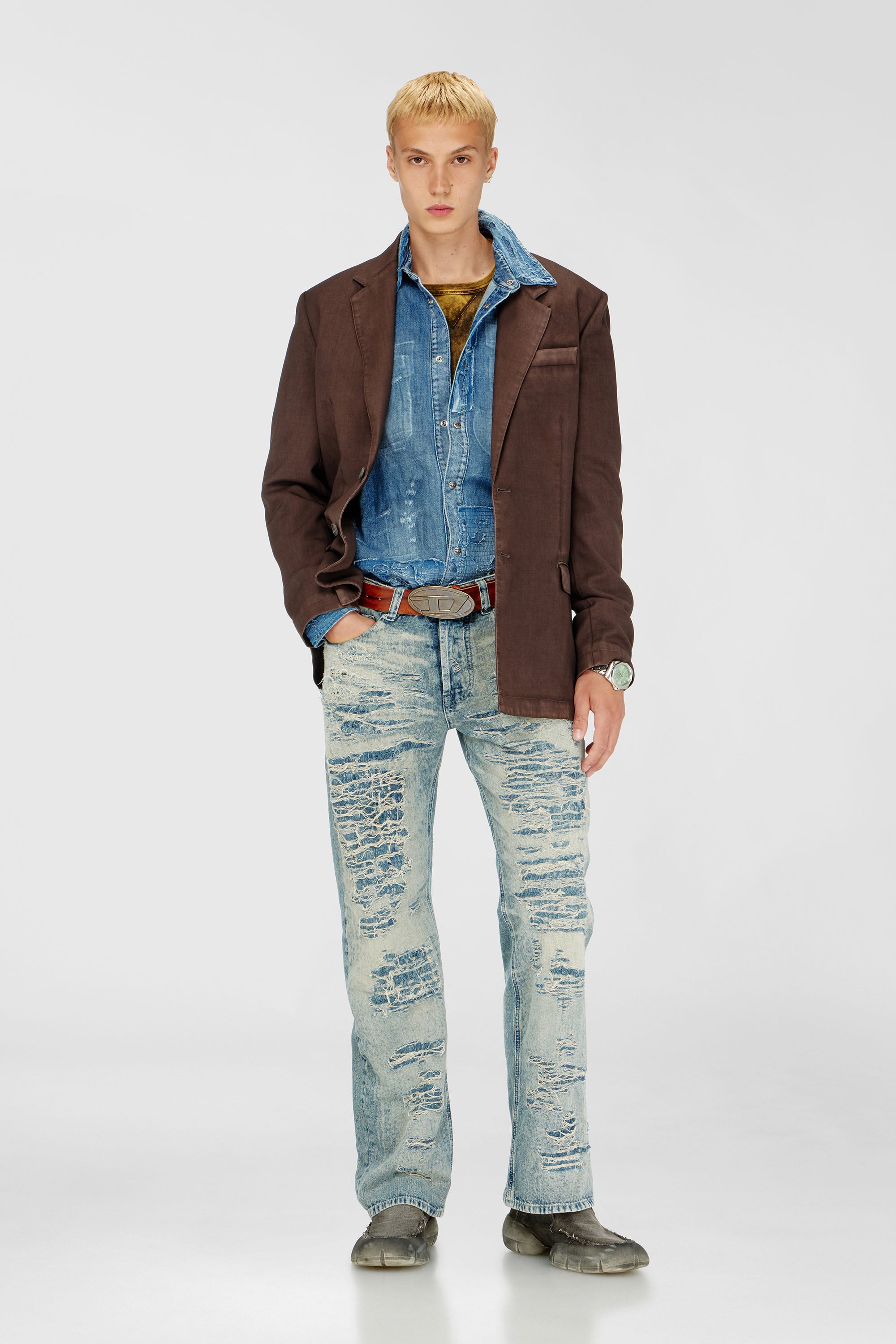 Diesel - Male's Relaxed Jeans 1980 D-Eeper 068YM, ミディアムブルー - 1