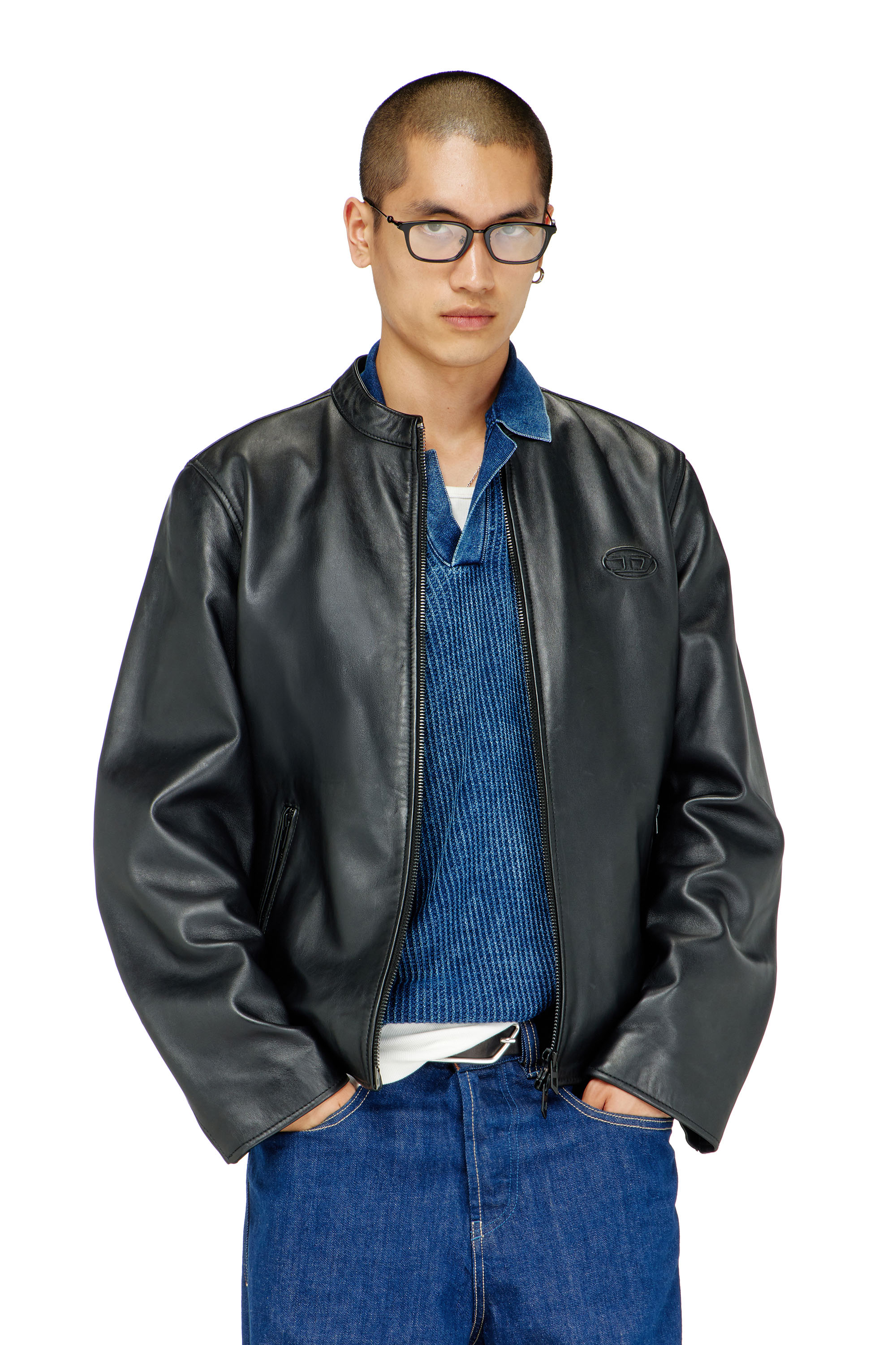 Diesel - L-TAD-WRD, Male's レザージャケット in ブラック - 1