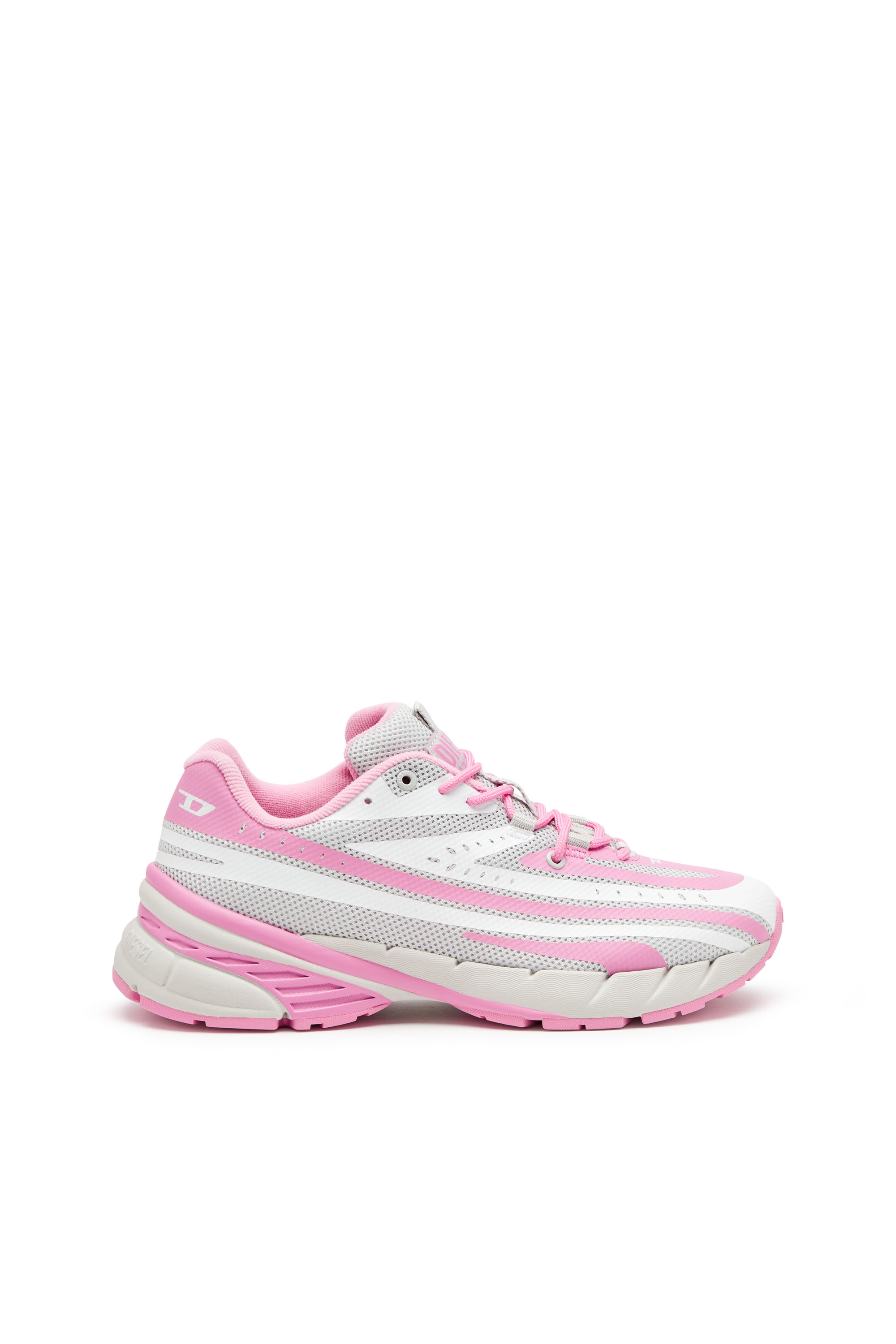 Diesel - D-AIRSPEED LOW W, Female's D-Airspeed Low-Striped sneakers in coated mesh in ピンク/ホワイト - 1