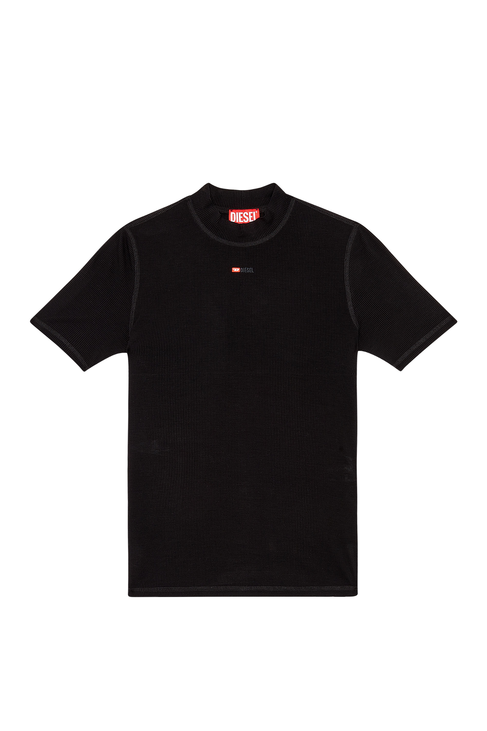 Diesel - T-MOKKY-MICRODIV, Female's Tシャツモックネックリブトップス in ブラック - 3