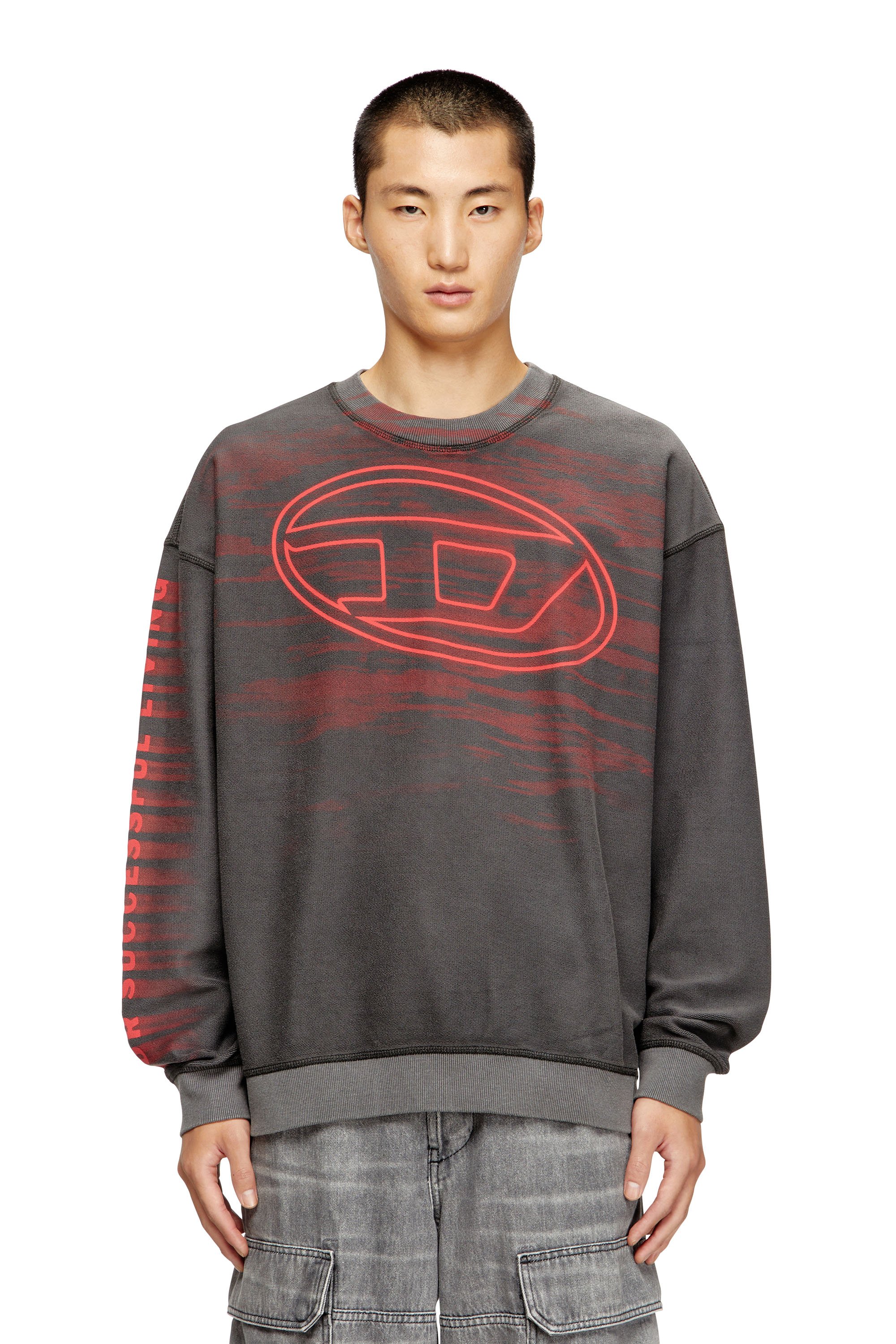 Diesel - S-BOXT-T1, Male's プルオーバースウェット in ダークグレー - 1
