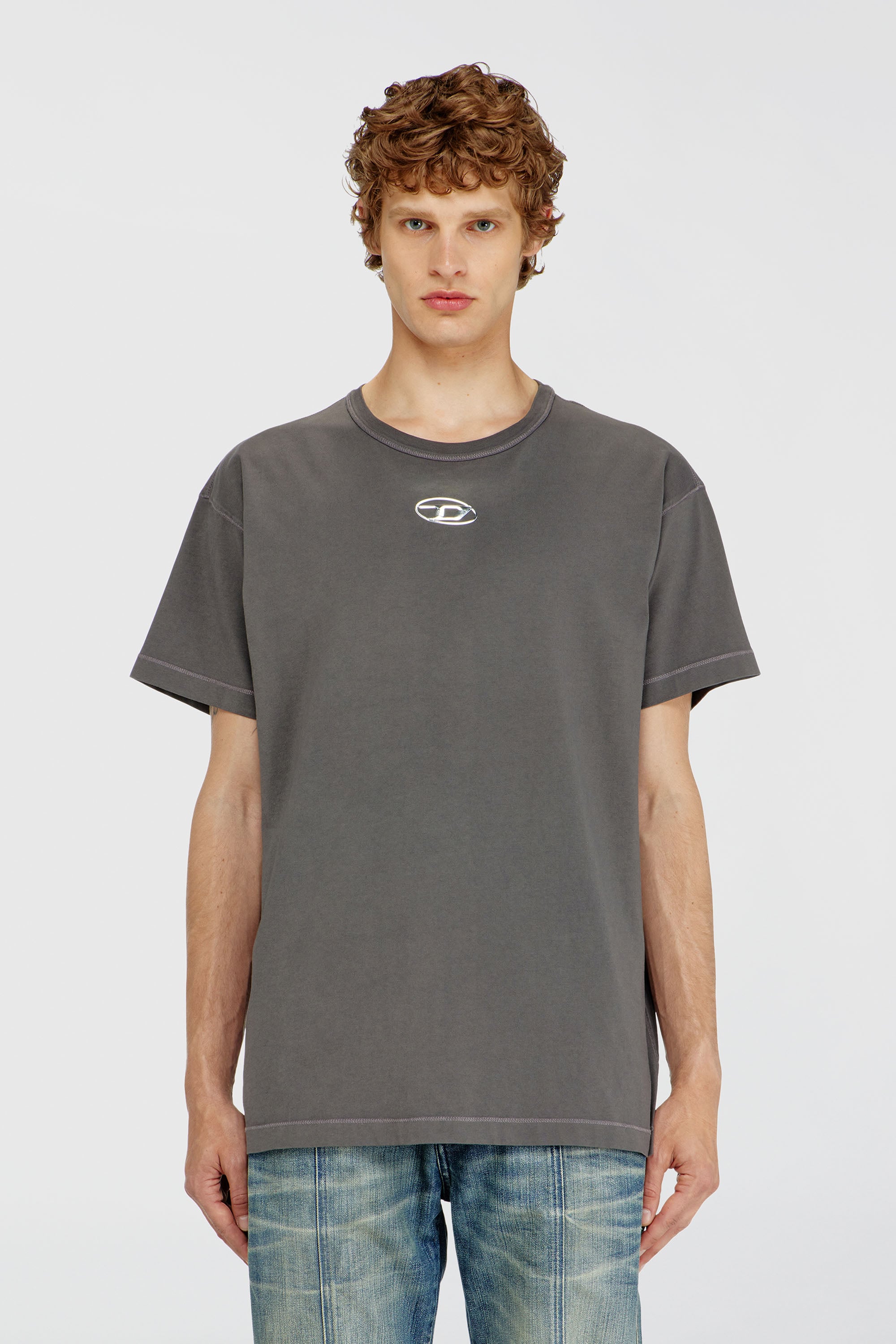 Diesel - T-NORM-IOD, Male's Tシャツ in グレー - 1