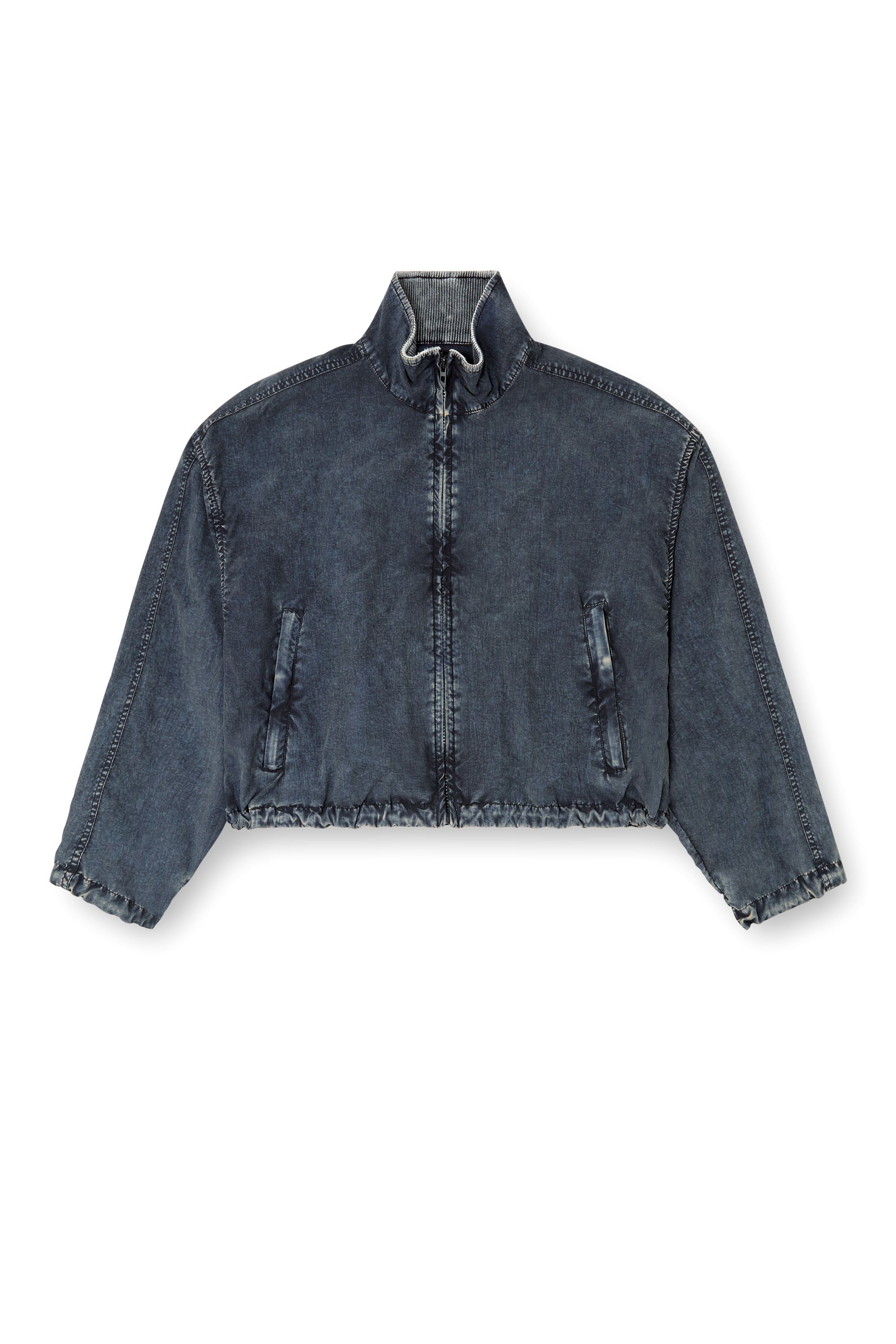Diesel - G-LEAM-R1, Female's Cropped jacket in recycled nylon taslan in ダークブルー - 3