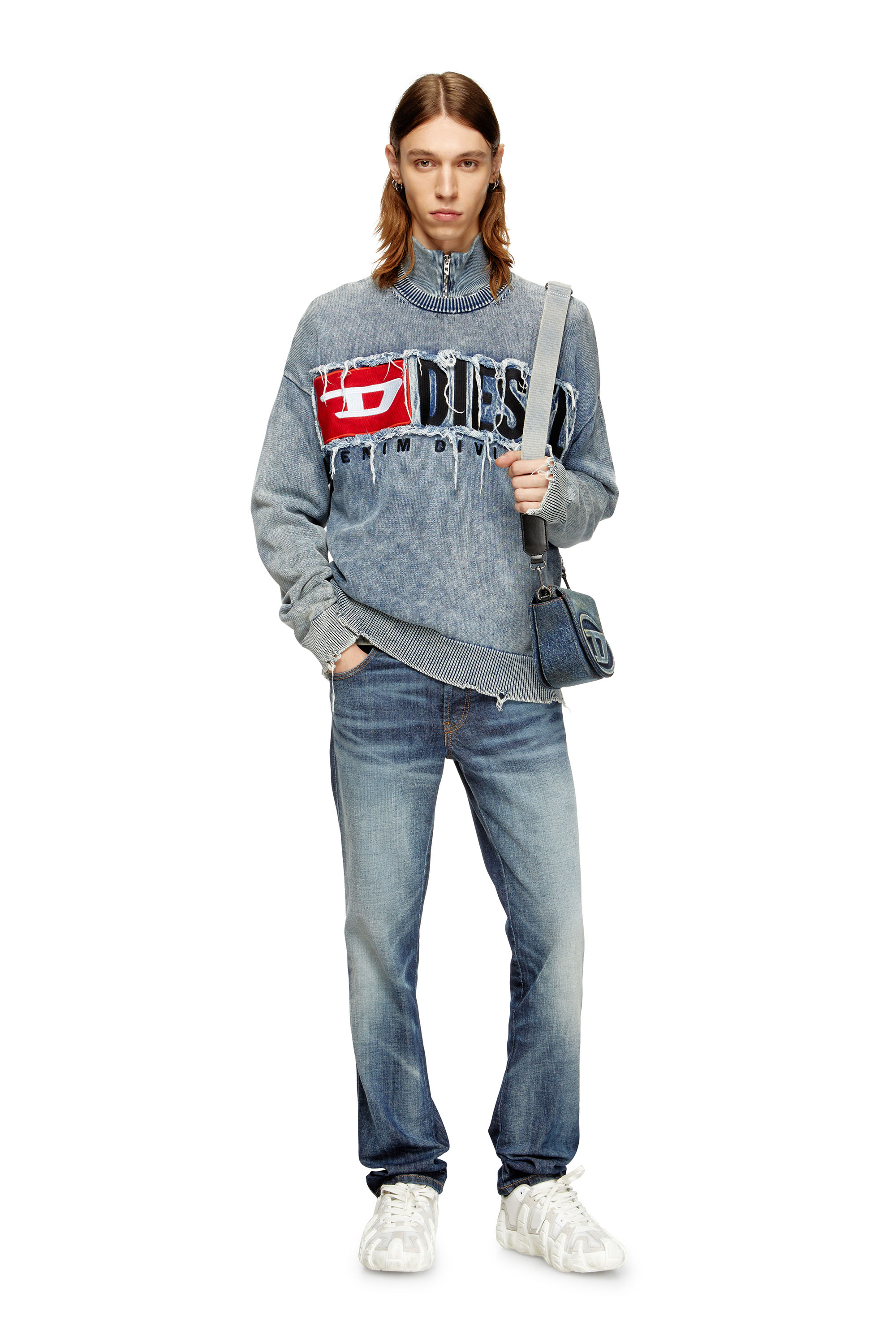 Diesel - K-FRONZI, Male's プルオーバーニット in ブルー - 2