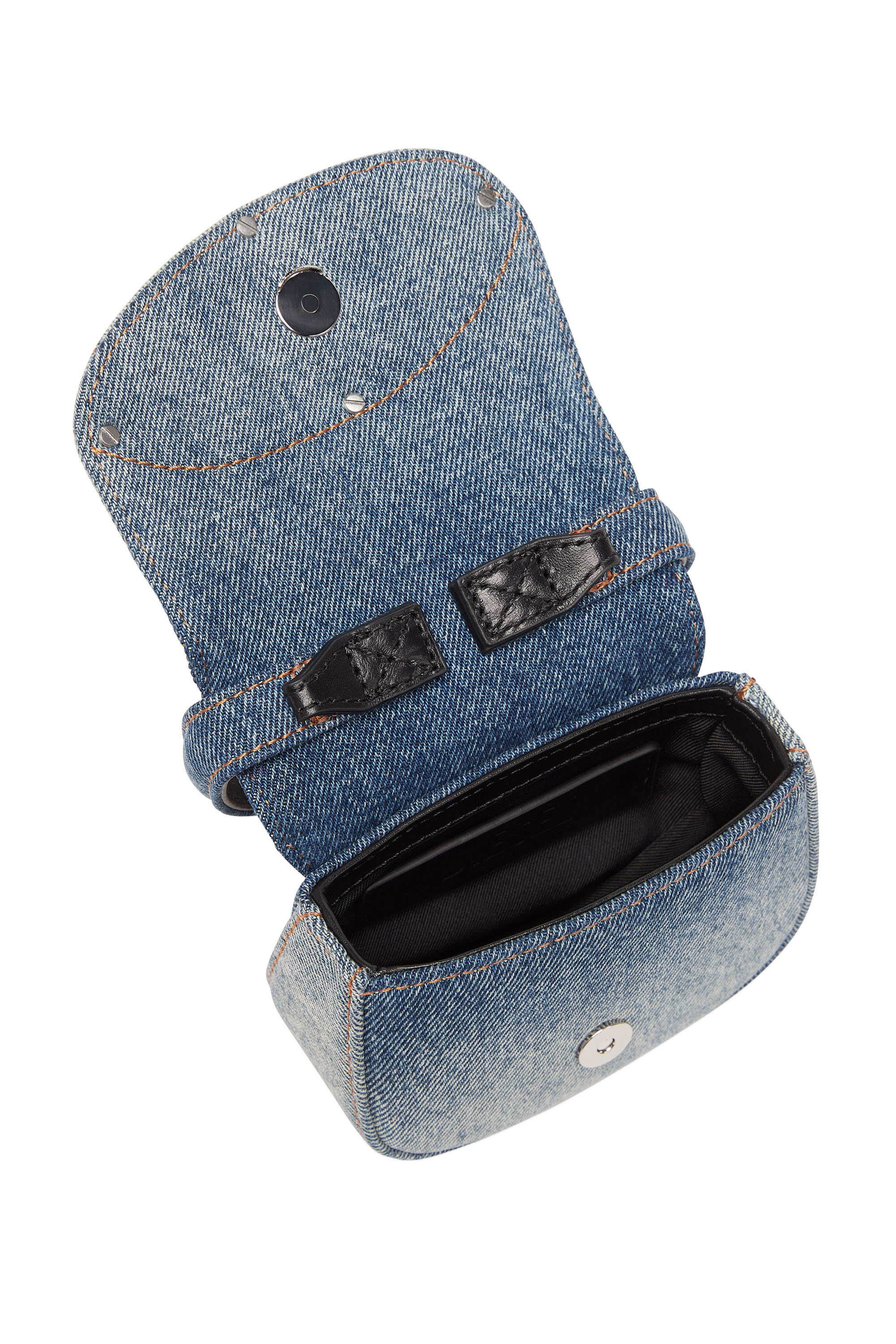 Diesel - 1DR XS, Female's デニムショルダーバッグXS in ブルー/ホワイト - 4