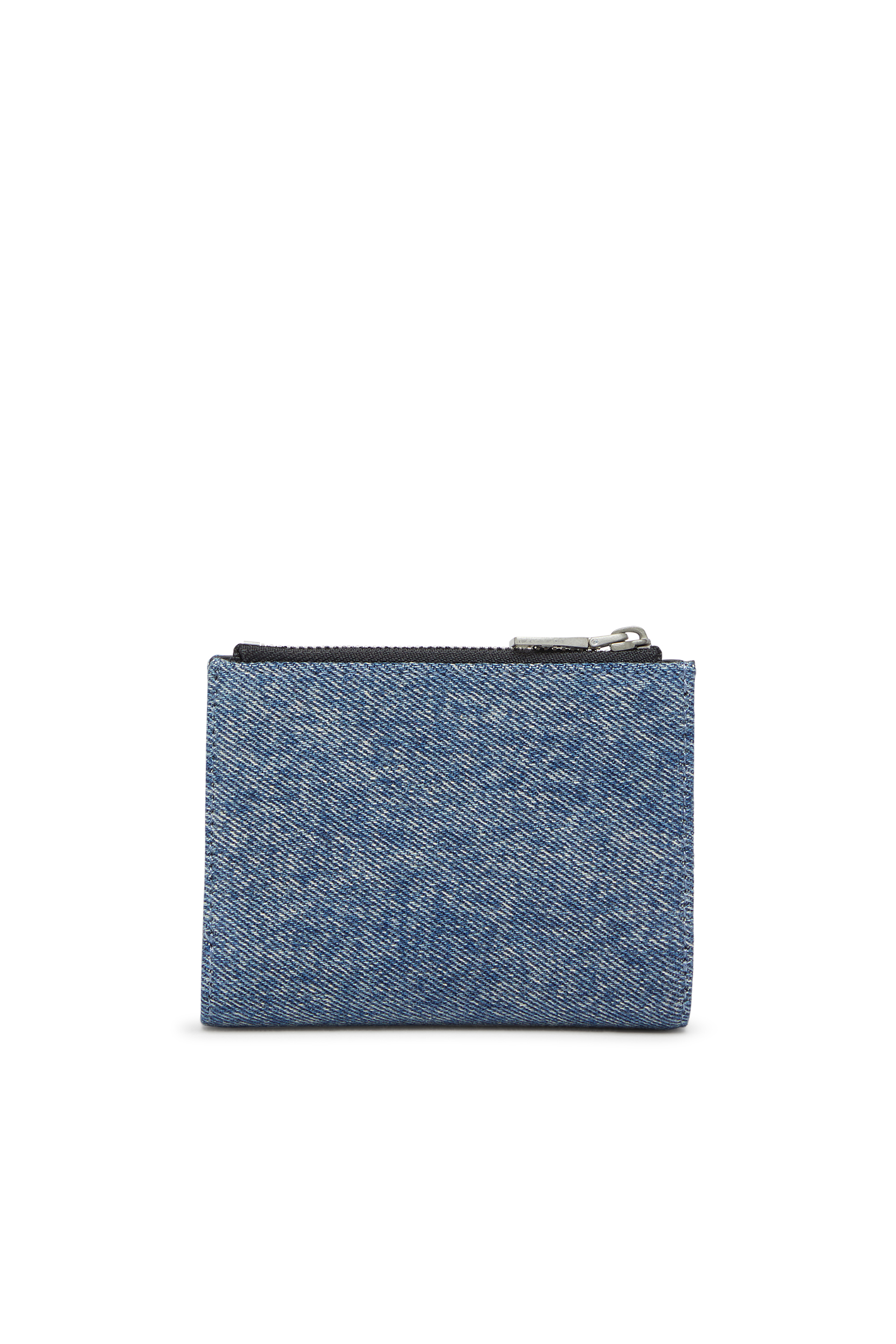 Diesel - 1DR BI-FOLD ZIP II, Female's Small bi-fold wallet in denim in ブルー - 2