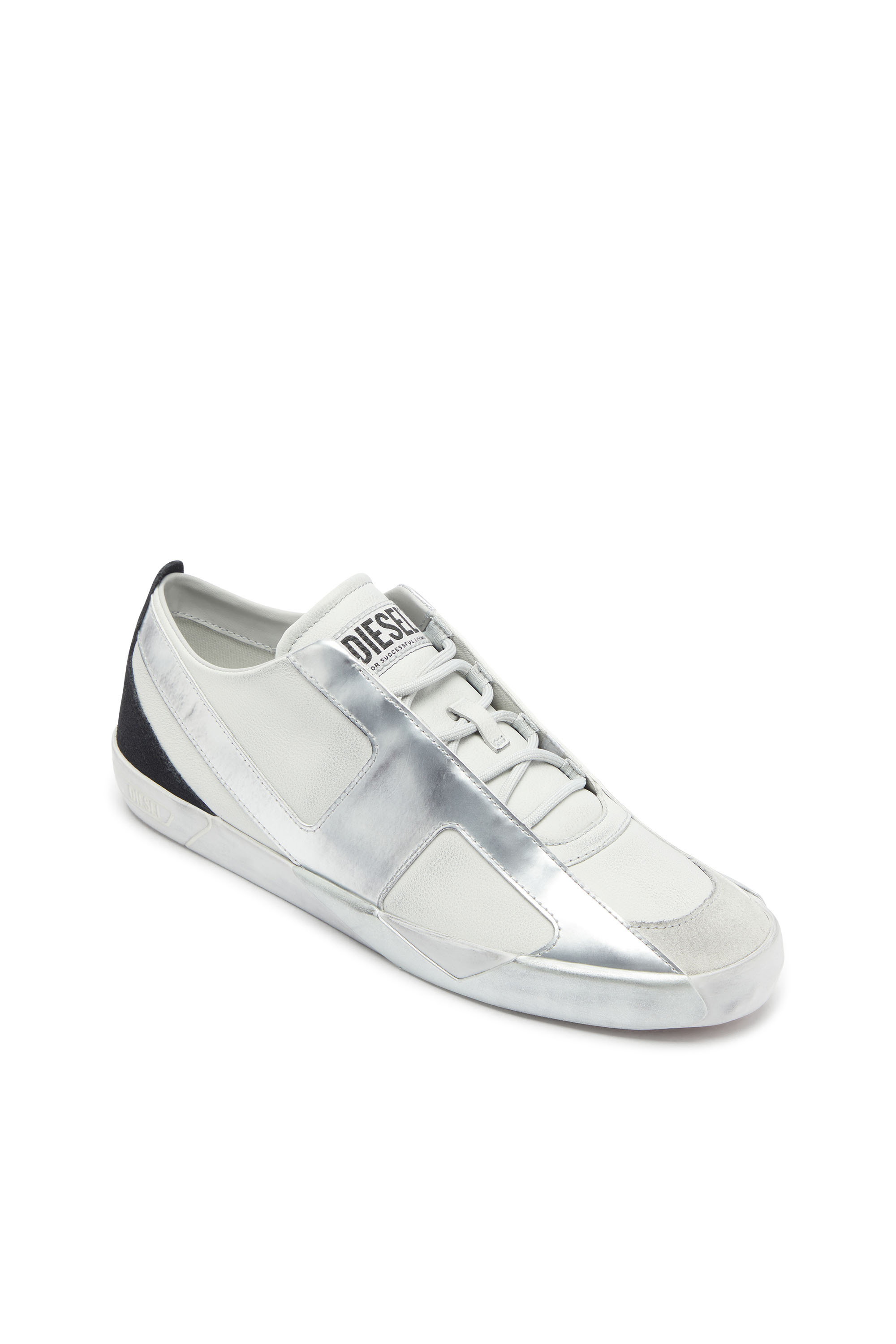 Diesel - S-SLANTE-D LOW, Male's ローカットスニーカー in ホワイト/シルバー - 6