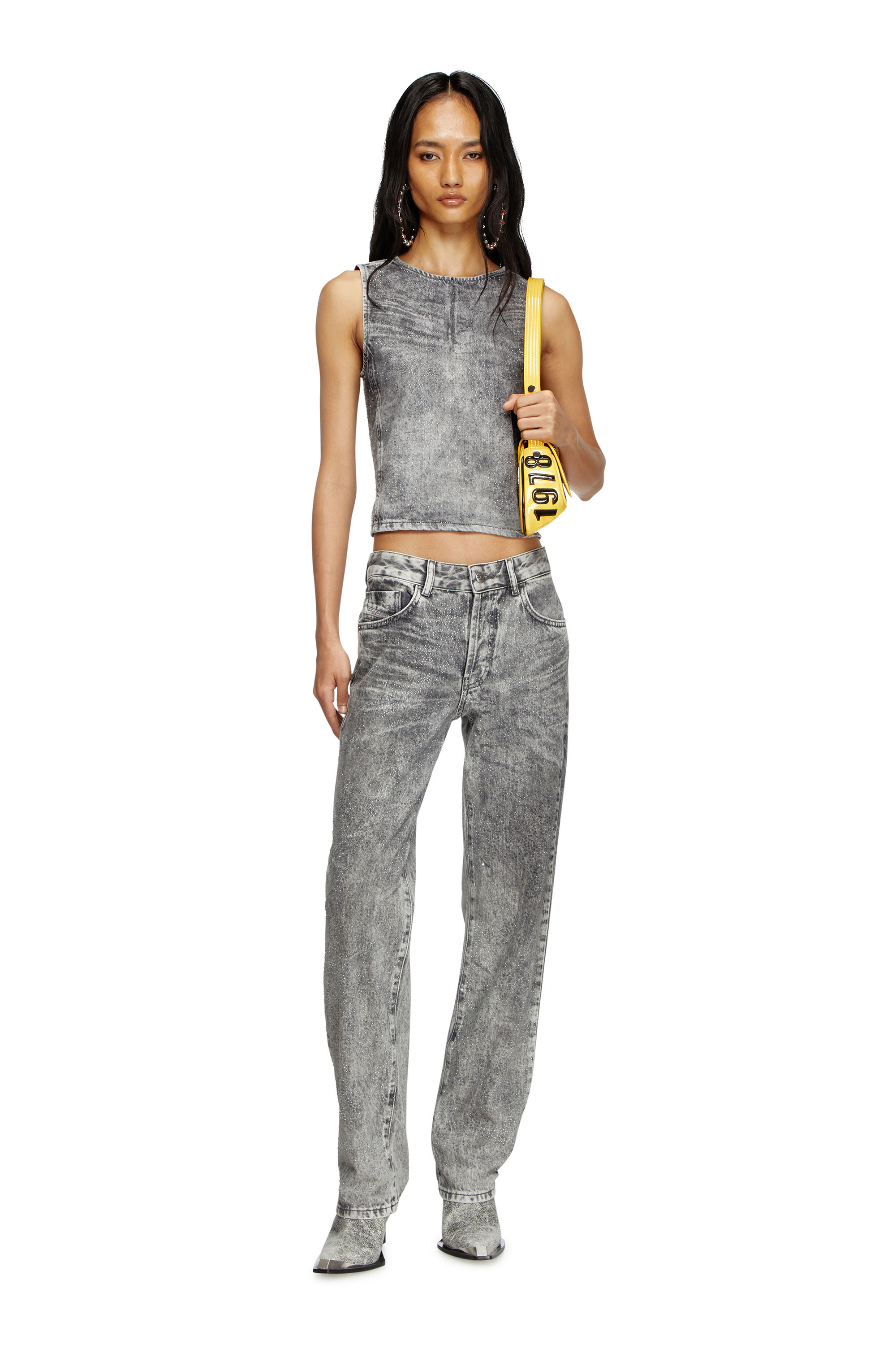 Diesel - DE-PINAR-S, Female's Sleeveless top in crystal denim in ダークグレー - 1