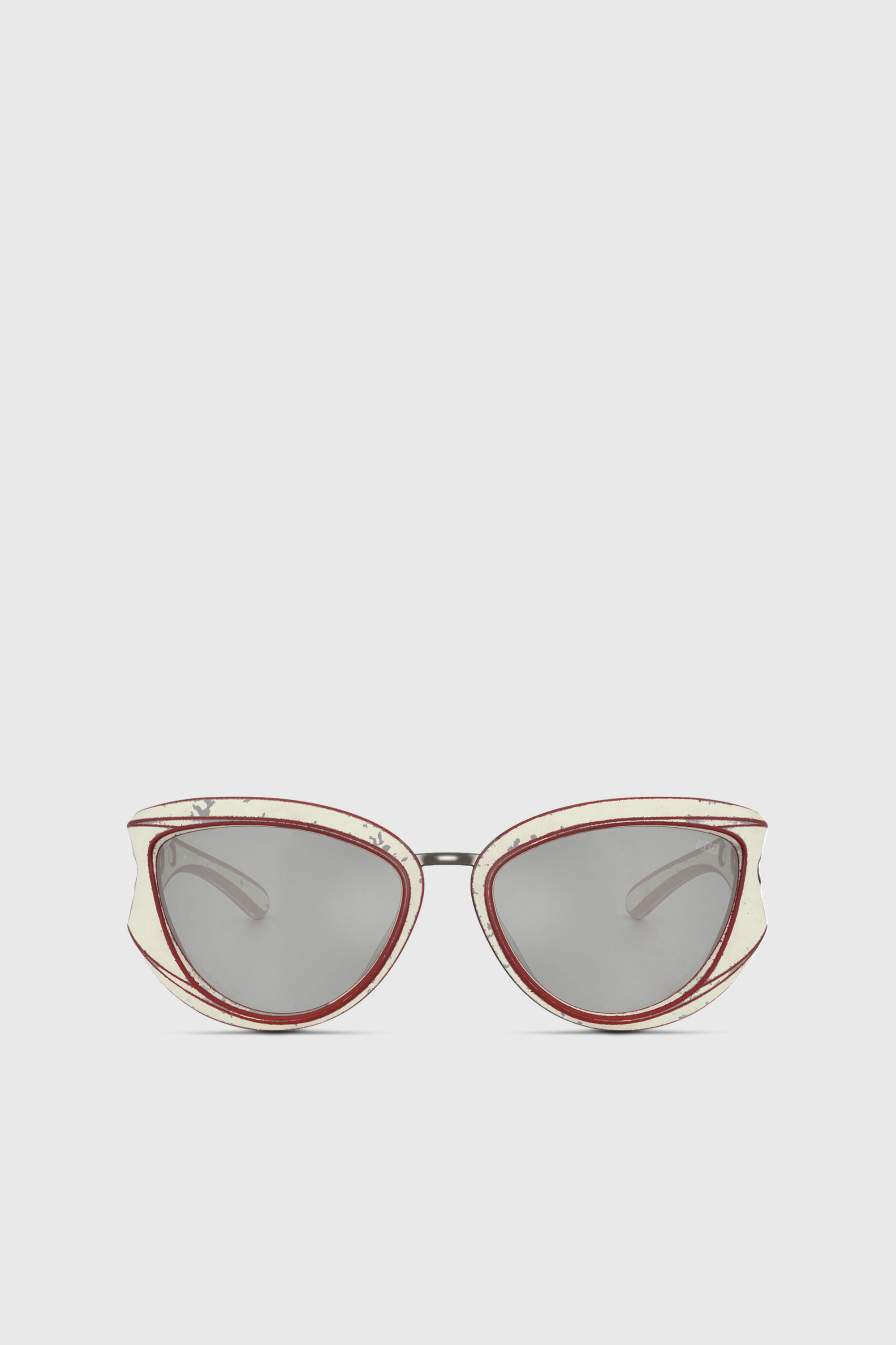 Diesel - 0DL3007U, Unisex's Cat-eye style sunglasses in ホワイト/グレー - 1
