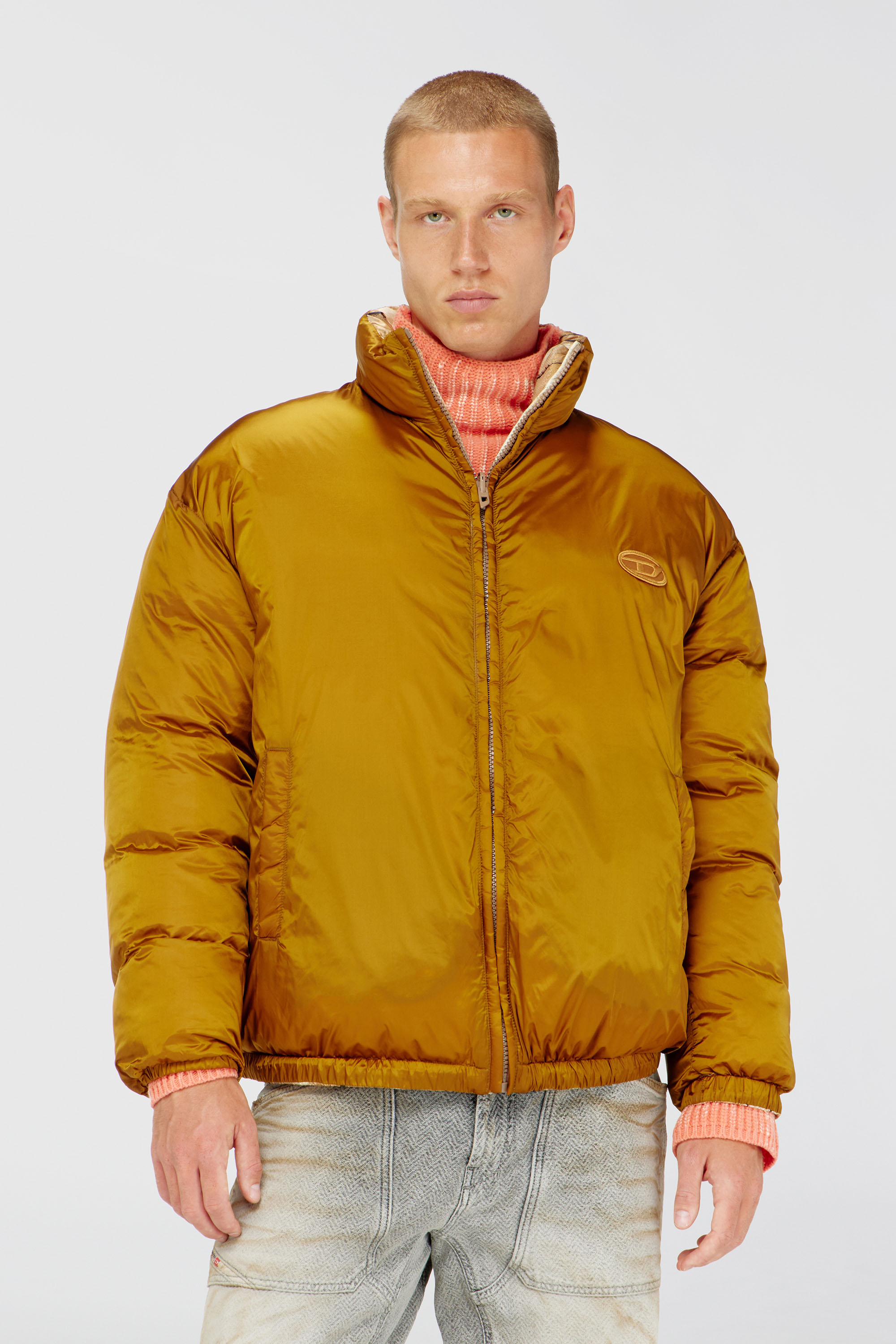 Diesel - W-BOURB-DLCK, Male's パファージャケット in ベージュ/ブラウン - 6