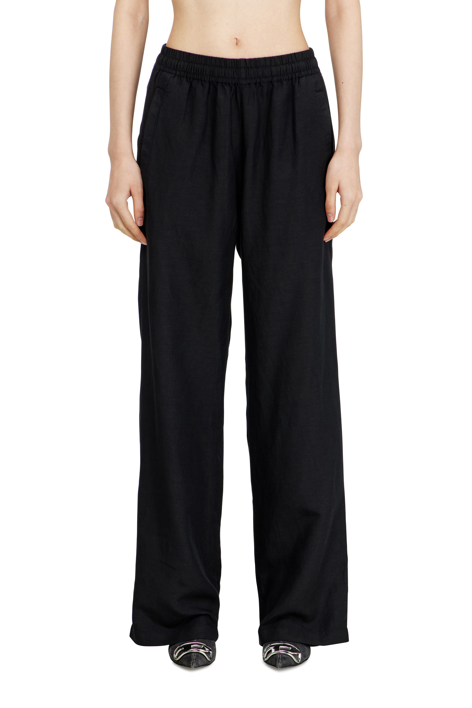 Diesel - P-THECK-PGBS, Unisex's Linen-blend pants in ブラック - 1