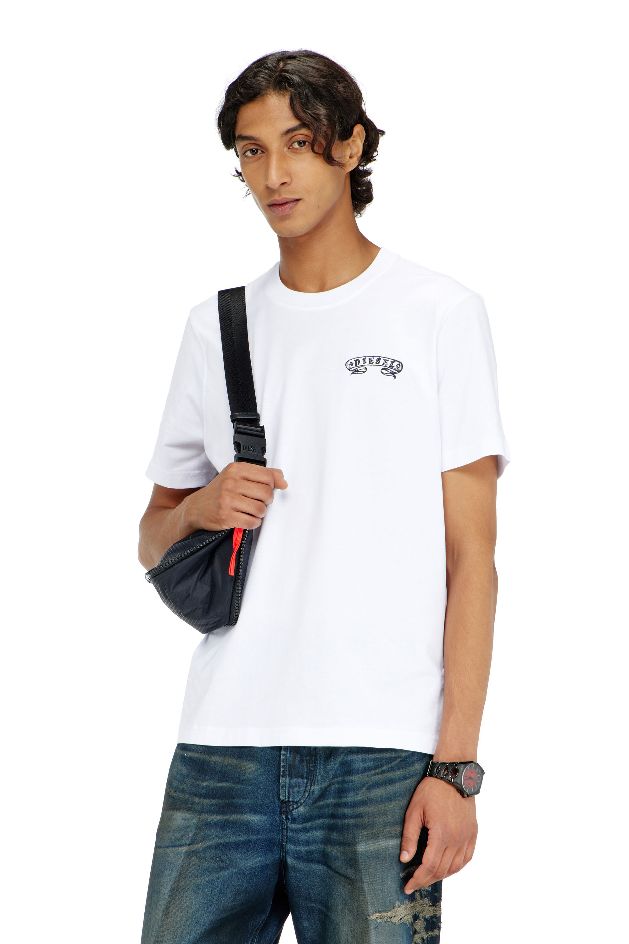 Diesel - T-ADJUST-AA9, Male's Tシャツ in ホワイト - 3
