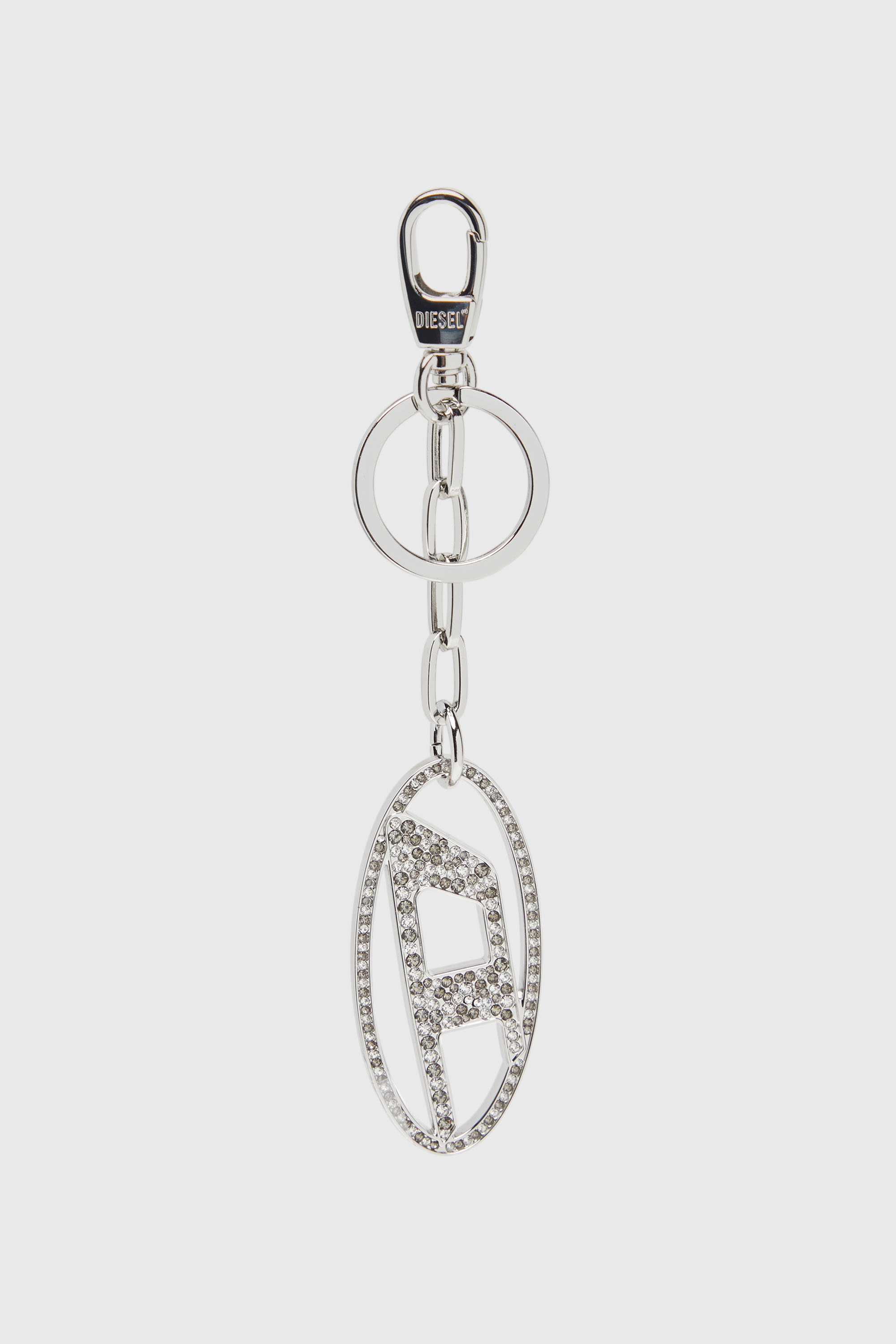 Diesel - HOLY-C, Female's Metal Oval D keyring with crystals in シルバー - 1