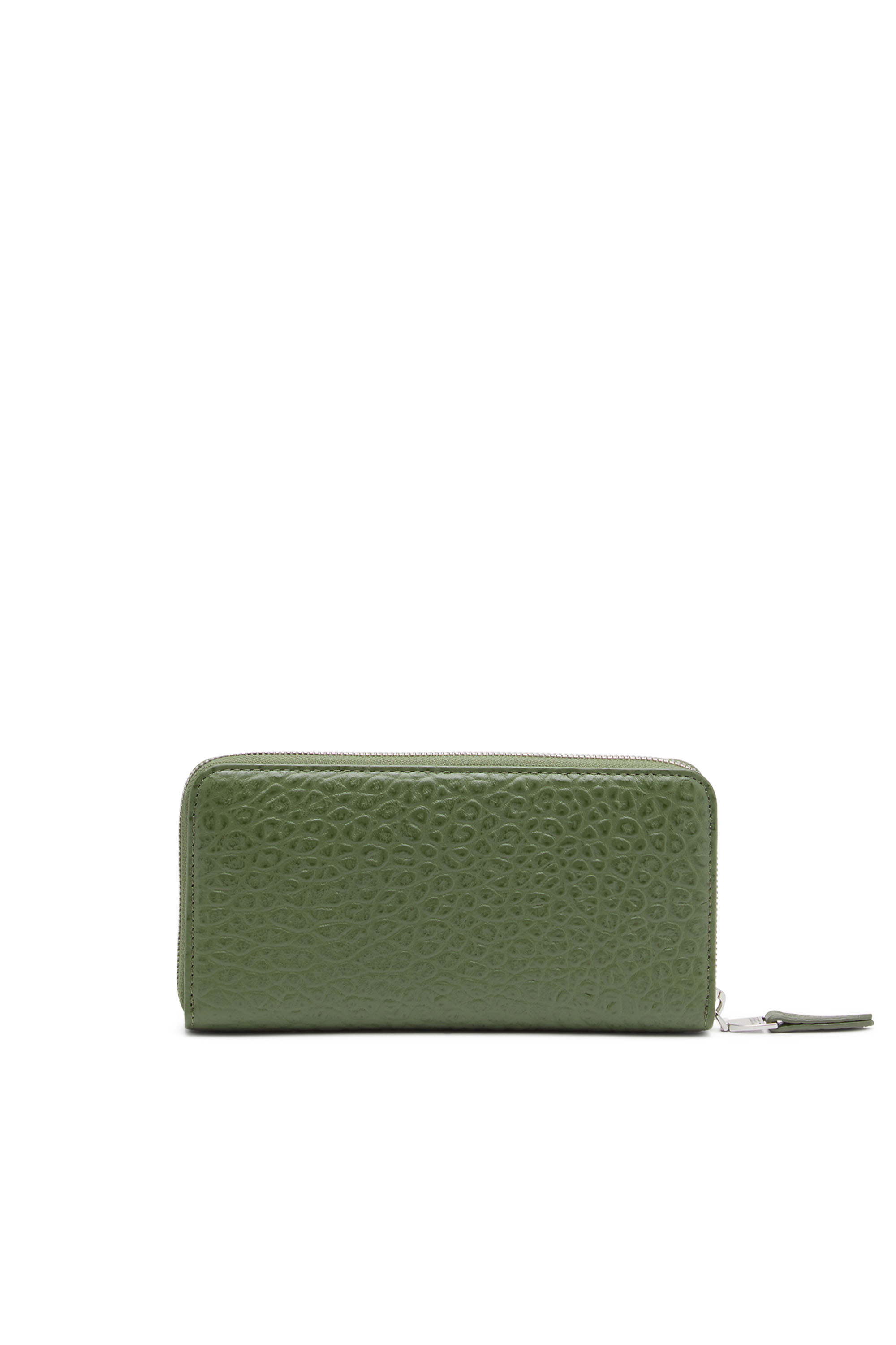 Diesel - GARNET, Male's メンズ カウレザー ラウンドジップ ロングウォレット in グリーン - 2