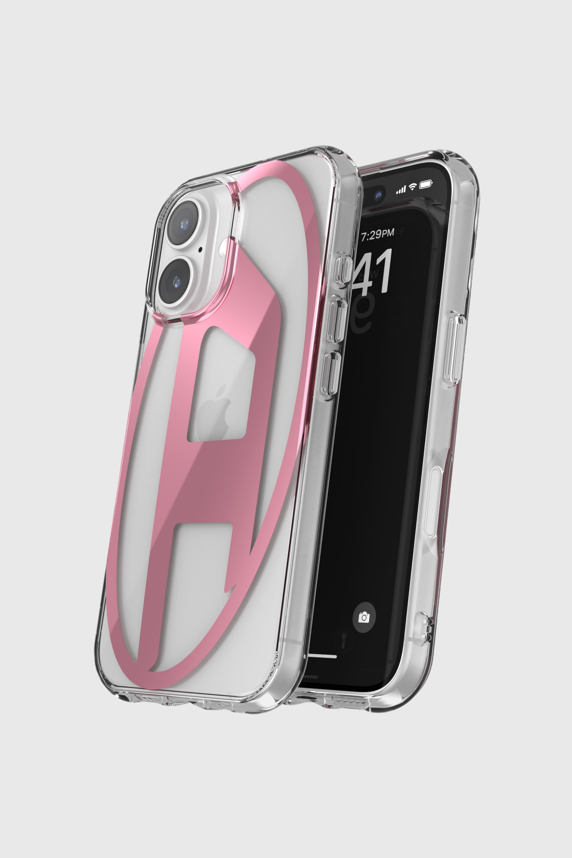 Diesel - 60143 AOP CASE, Unisex's Oval D Mirror Case for iP 16 in ピンク / ホワイト - 4