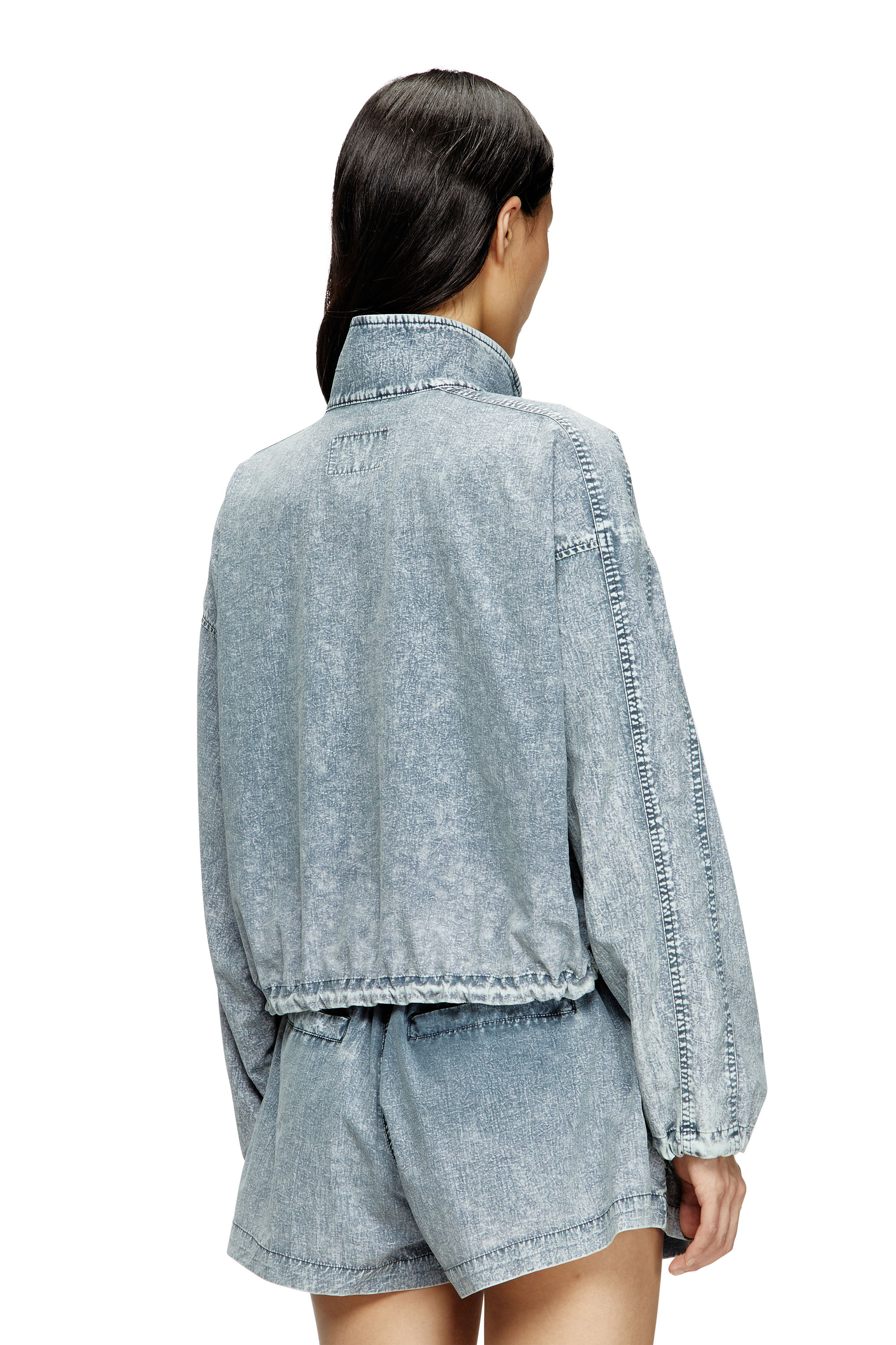 Diesel - G-LEAM-R1, Female's Cropped jacket in recycled nylon taslan in ライトブルー - 4