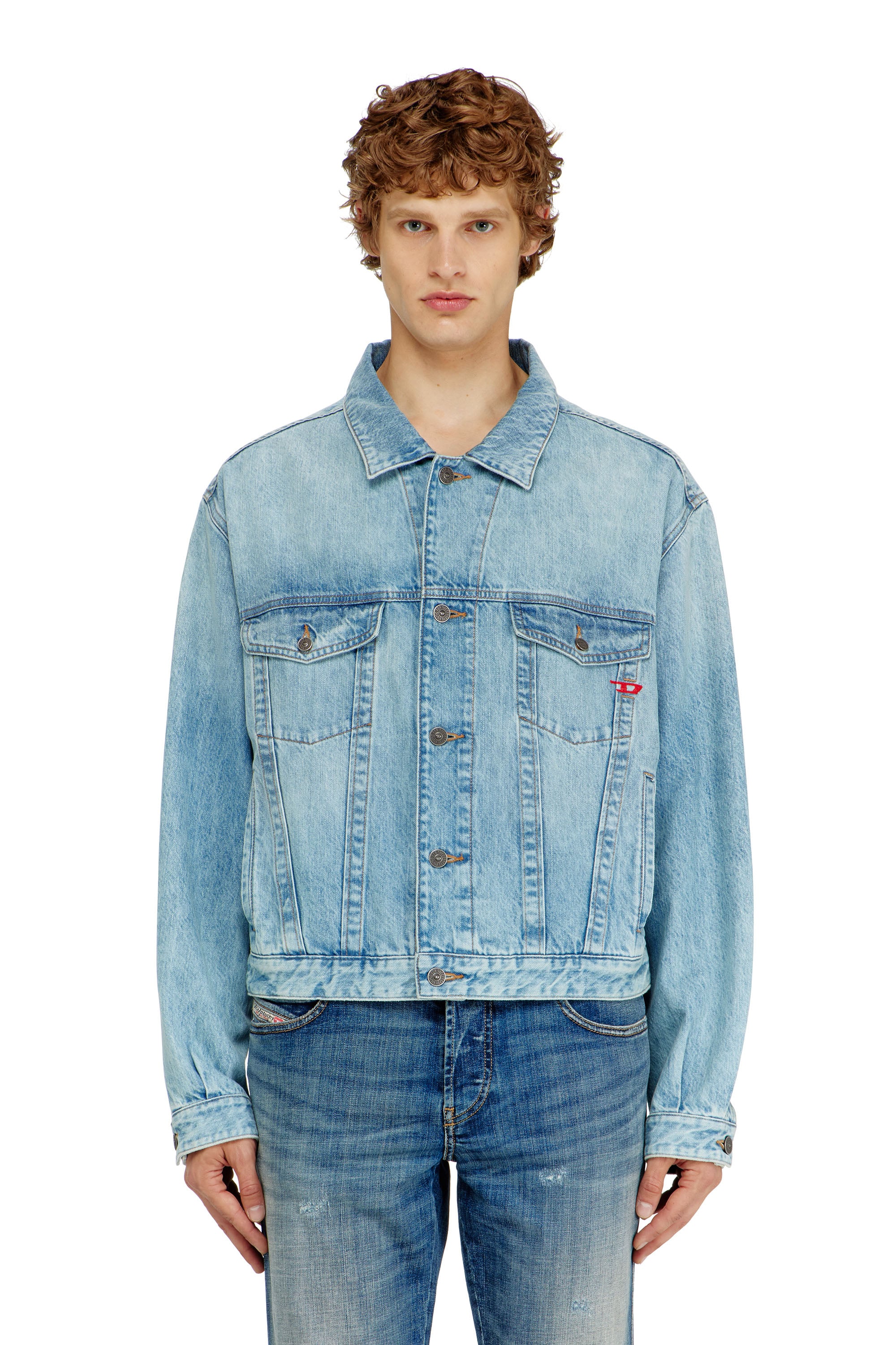 Diesel - D-RANGER, Unisex's デニムジャケット in ライトブルー - 3