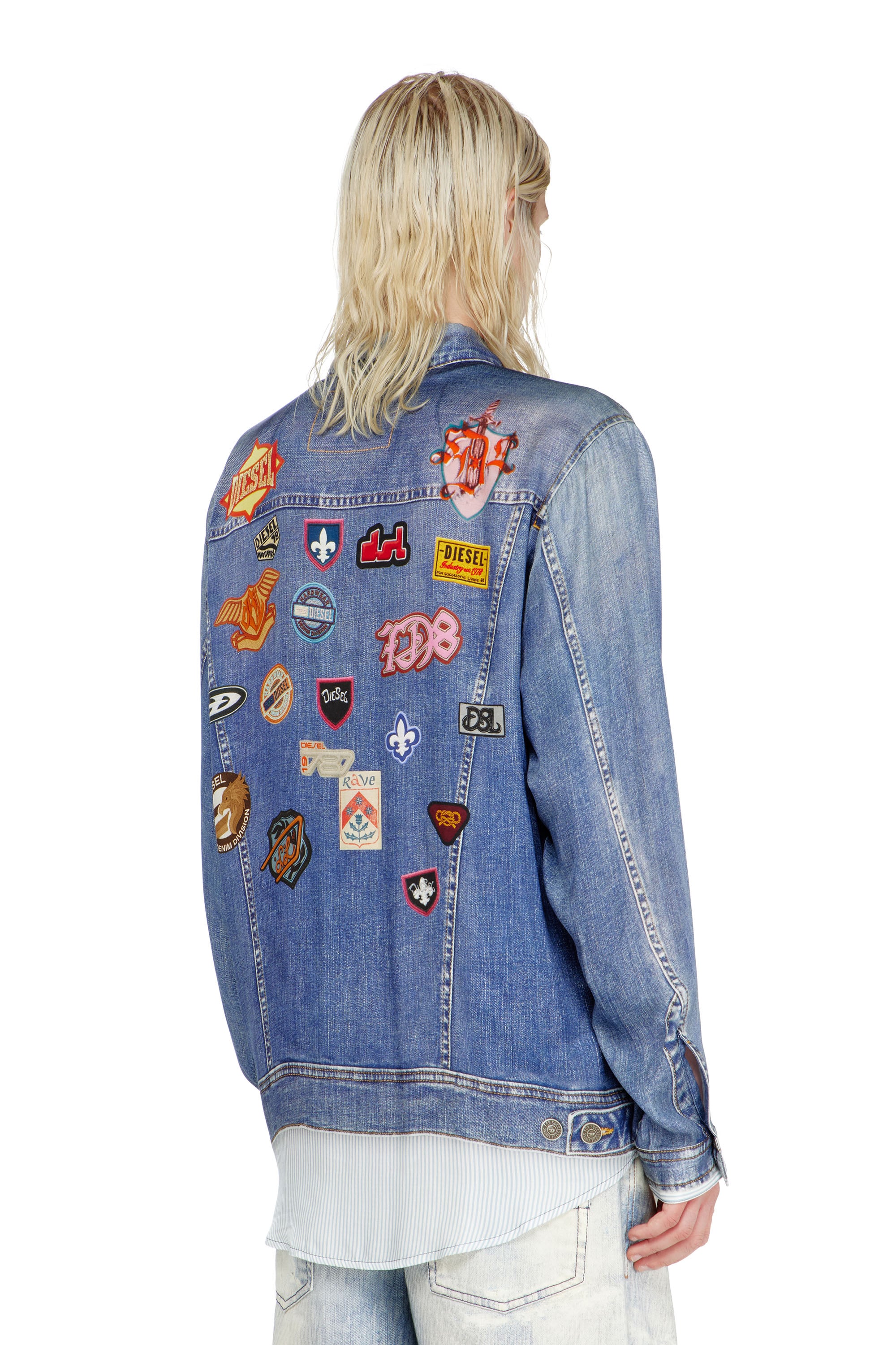 Diesel - S-SIMPLY-PATCH, Male's シャツ in ミディアムブルー - 4