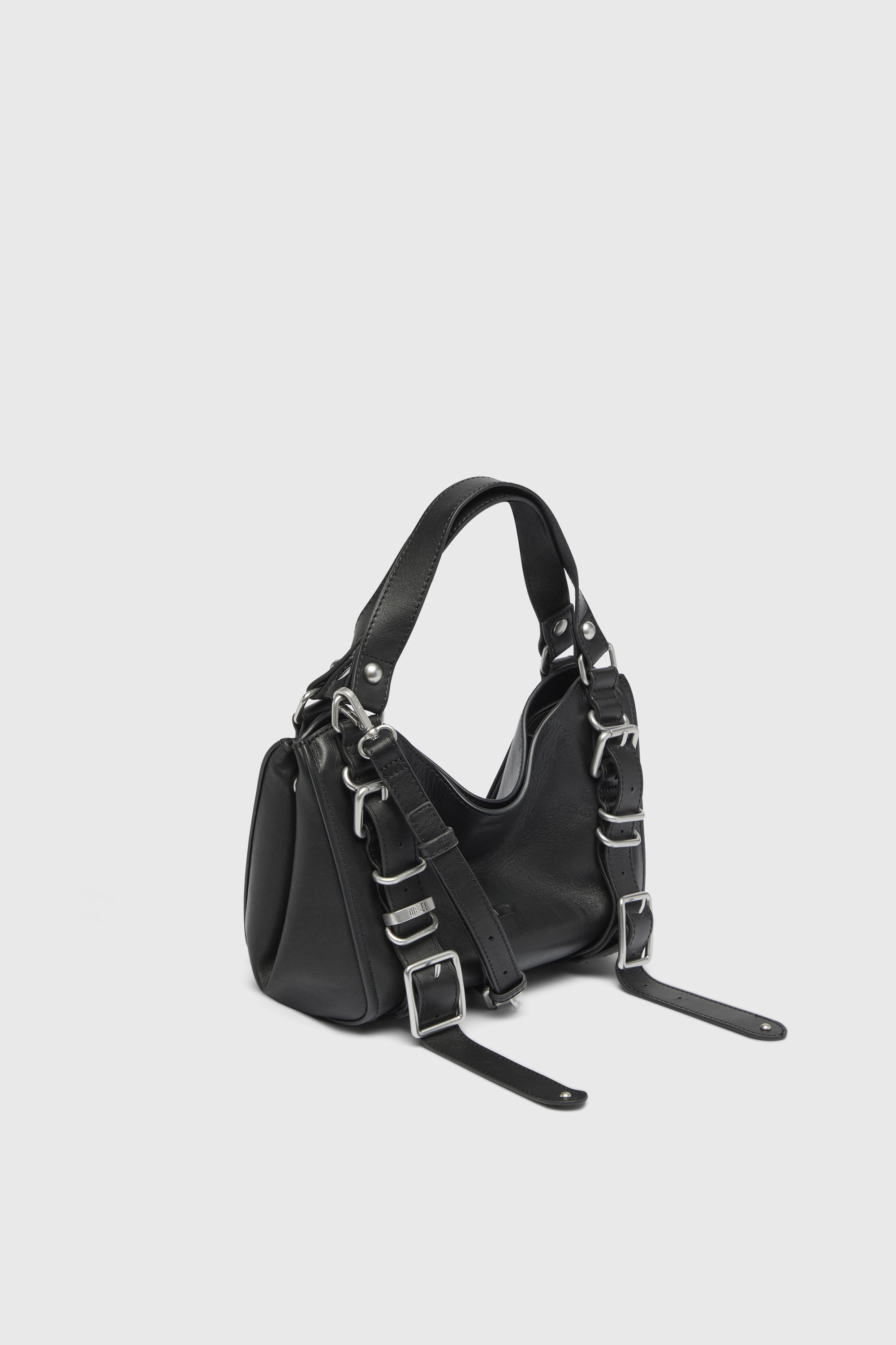 Diesel - D-ONE TOPHANDLE S, Female's D-One-Small top-handle bag in treated leather in ブラック - 4