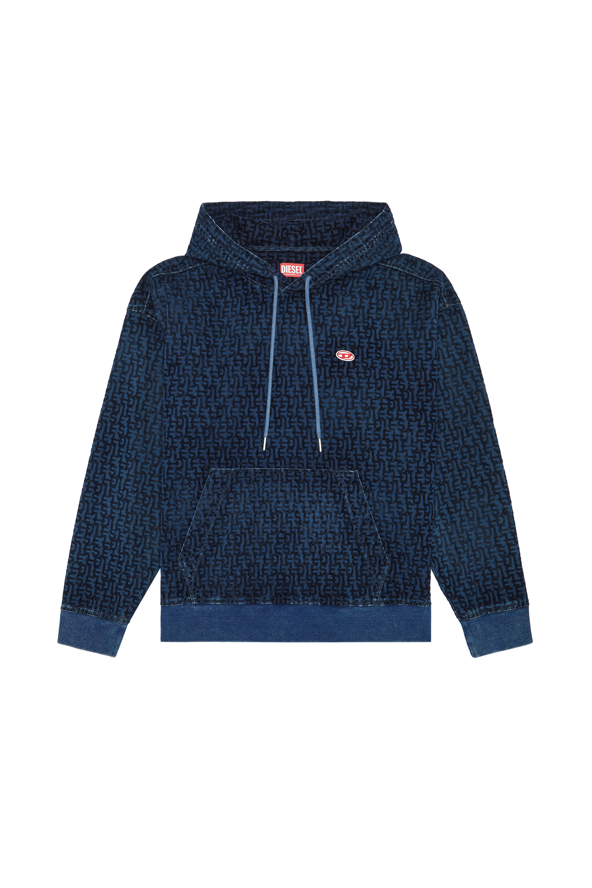 Diesel - D-UM-RIB TRACK DENIM HOODIE, ダークブルー - Image 5