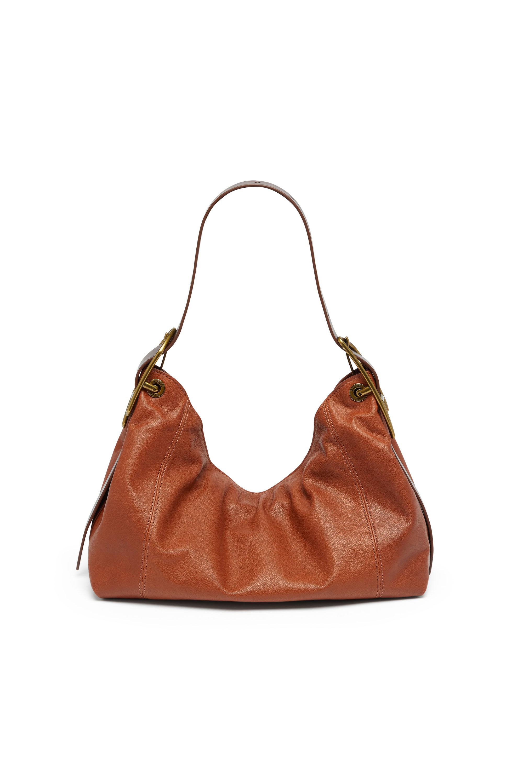 Diesel - D-LINE HOBO S, Female's D-Line-Shoulder bag in shiny leather in ブラウン - 3