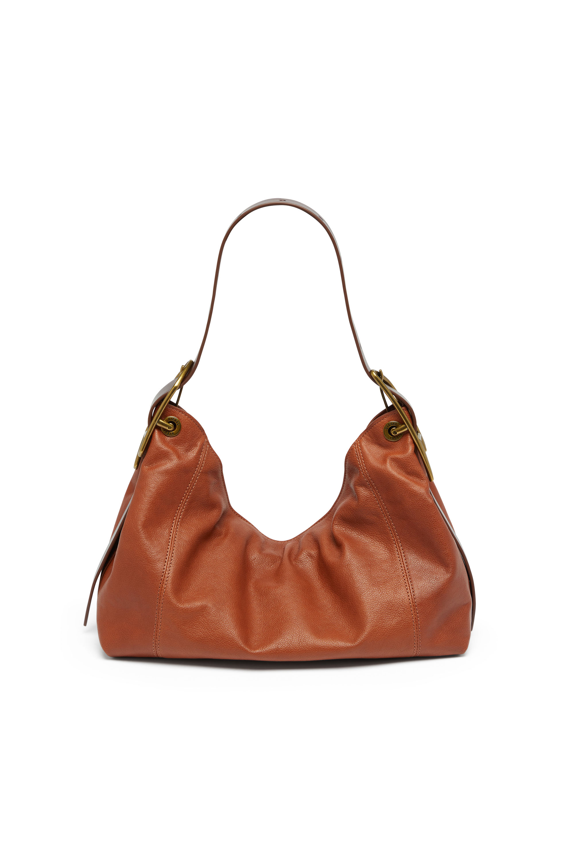 Diesel - D-LINE HOBO S, Female's D-Line-Shoulder bag in shiny leather in ブラウン - 3