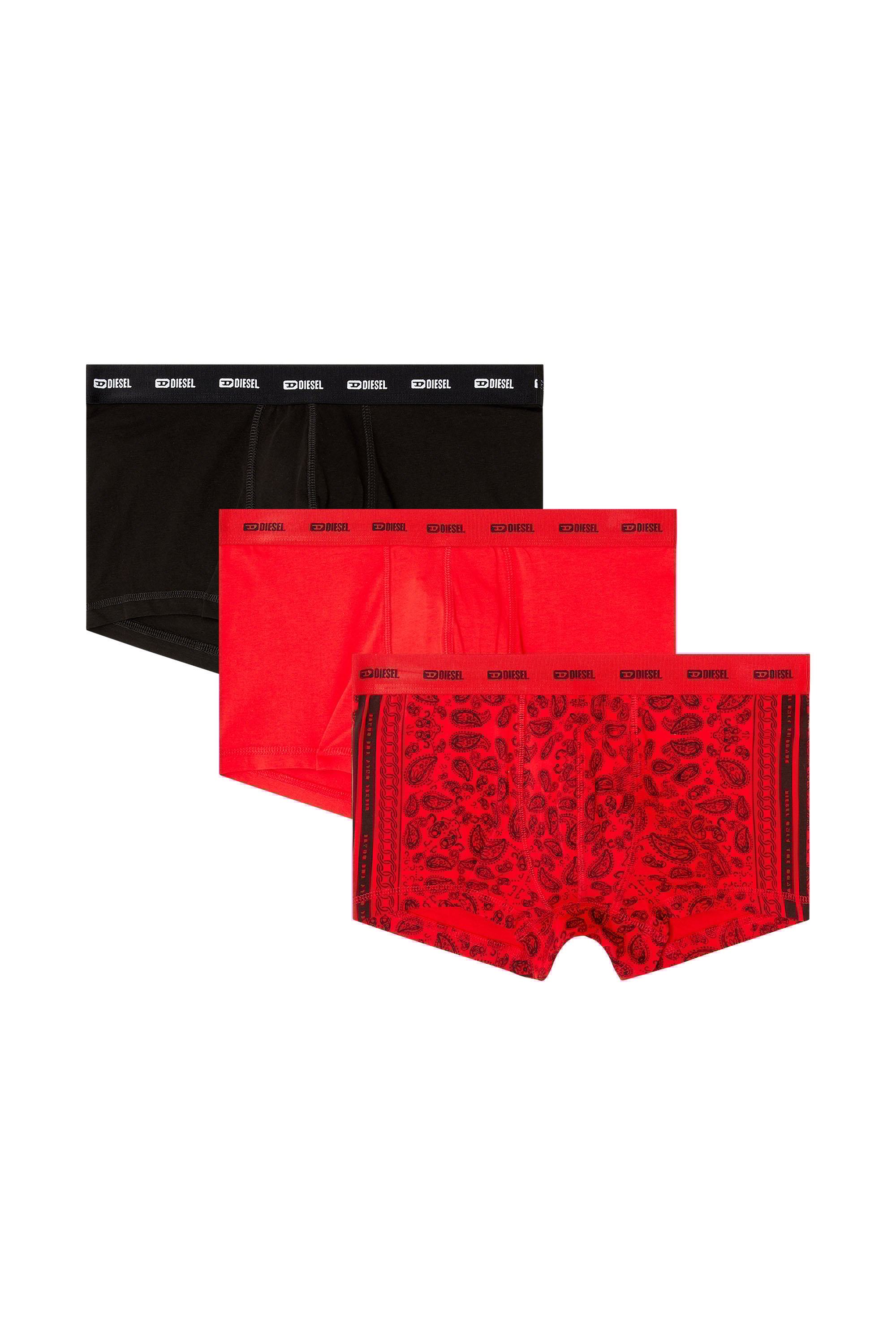 Diesel - DAMIEN-GFT-UTLT-3PACK, Male's ボクサーパンツ 3枚パック in レッド/ホワイト - 1