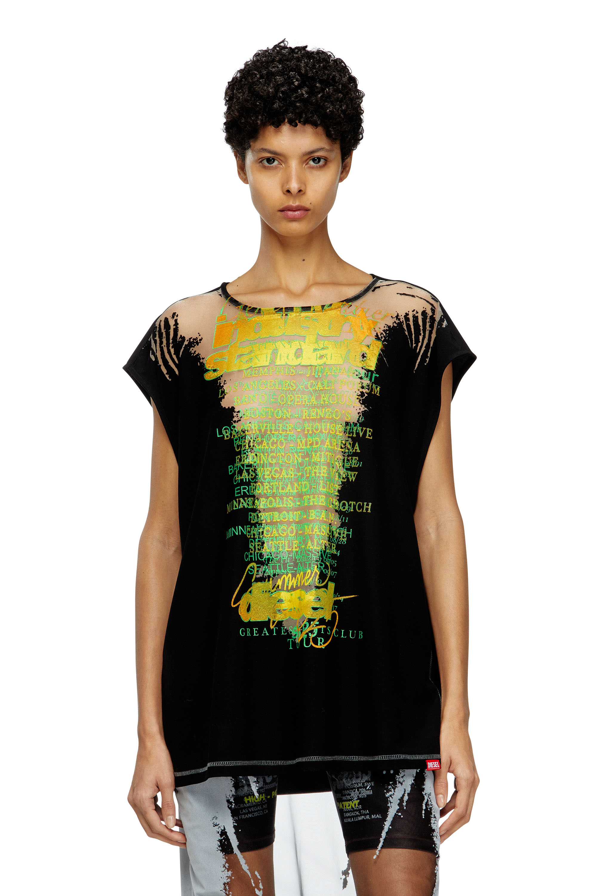Diesel - T-ISAK-A, Unisex's Sleeveless T-shirt with lyrics print in ブラック - 5
