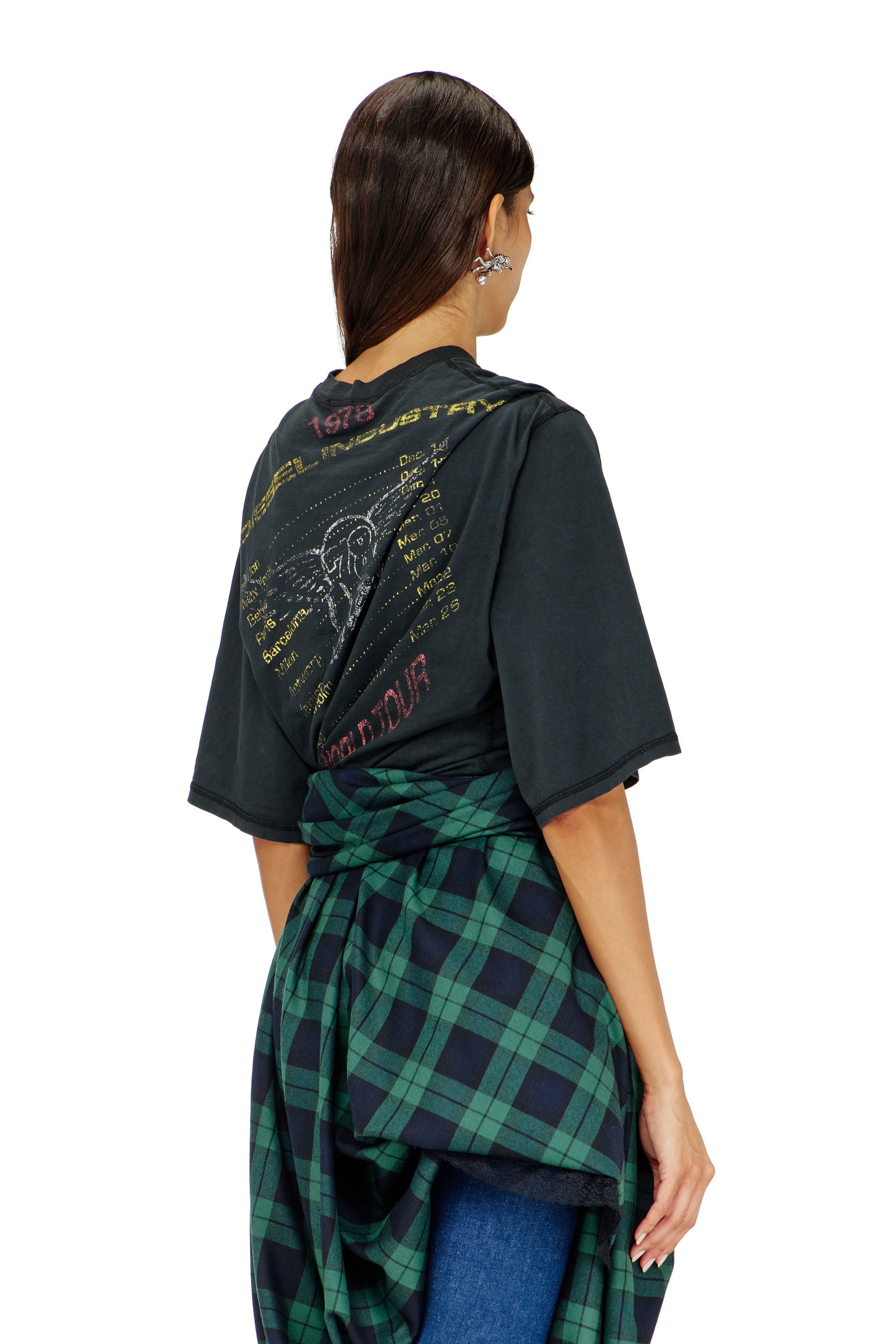 Diesel - T-MILLA-JER, Female's T-shirt bodysuit with concert graphics in ブラック - 4