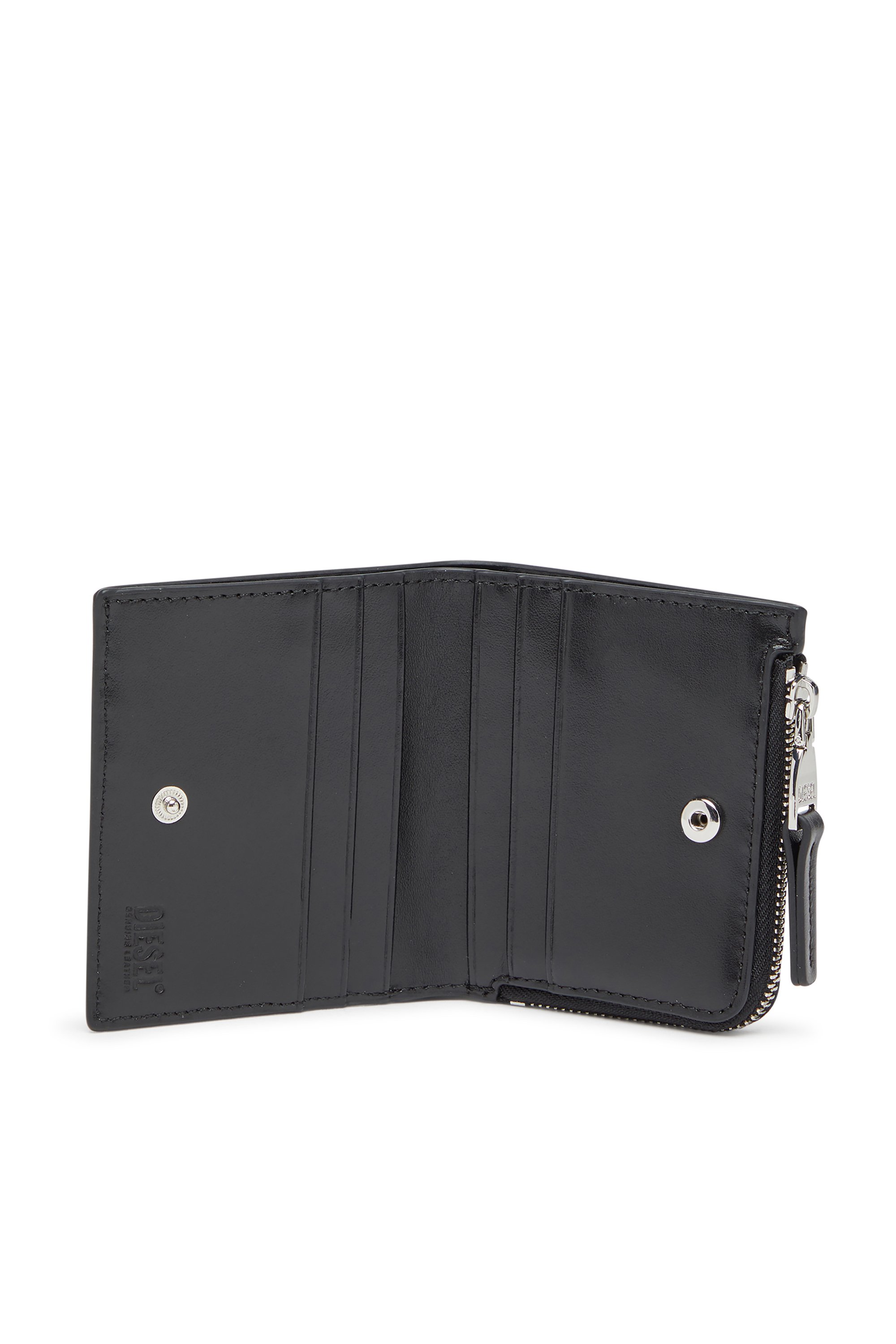 Diesel - 1DR BI FOLD ZIP L, Female's Bi-fold wallet in leather in ブラック - 3