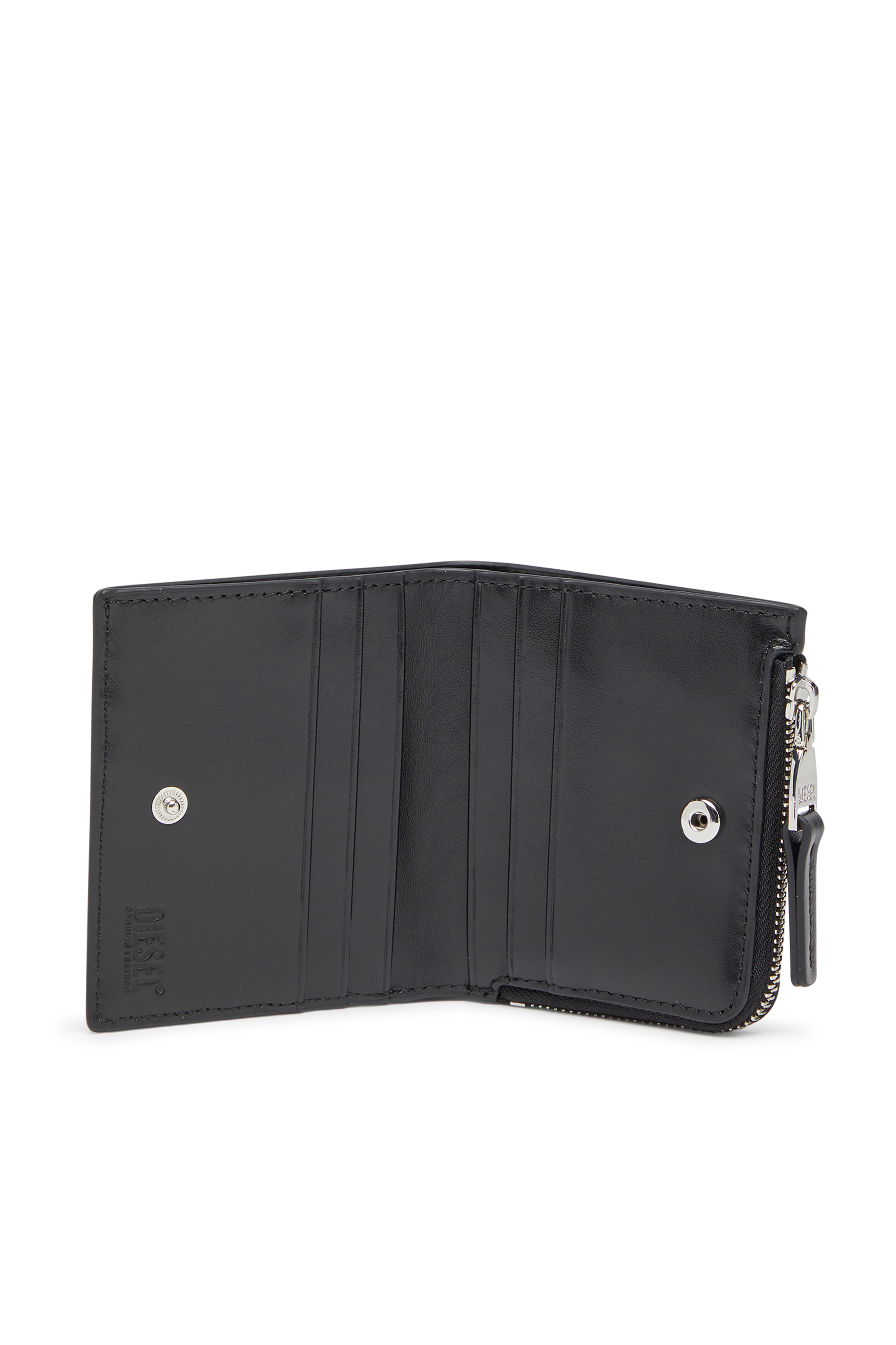 Diesel - 1DR BI FOLD ZIP L, Female's 二つ折りウォレット in ブラック - 3
