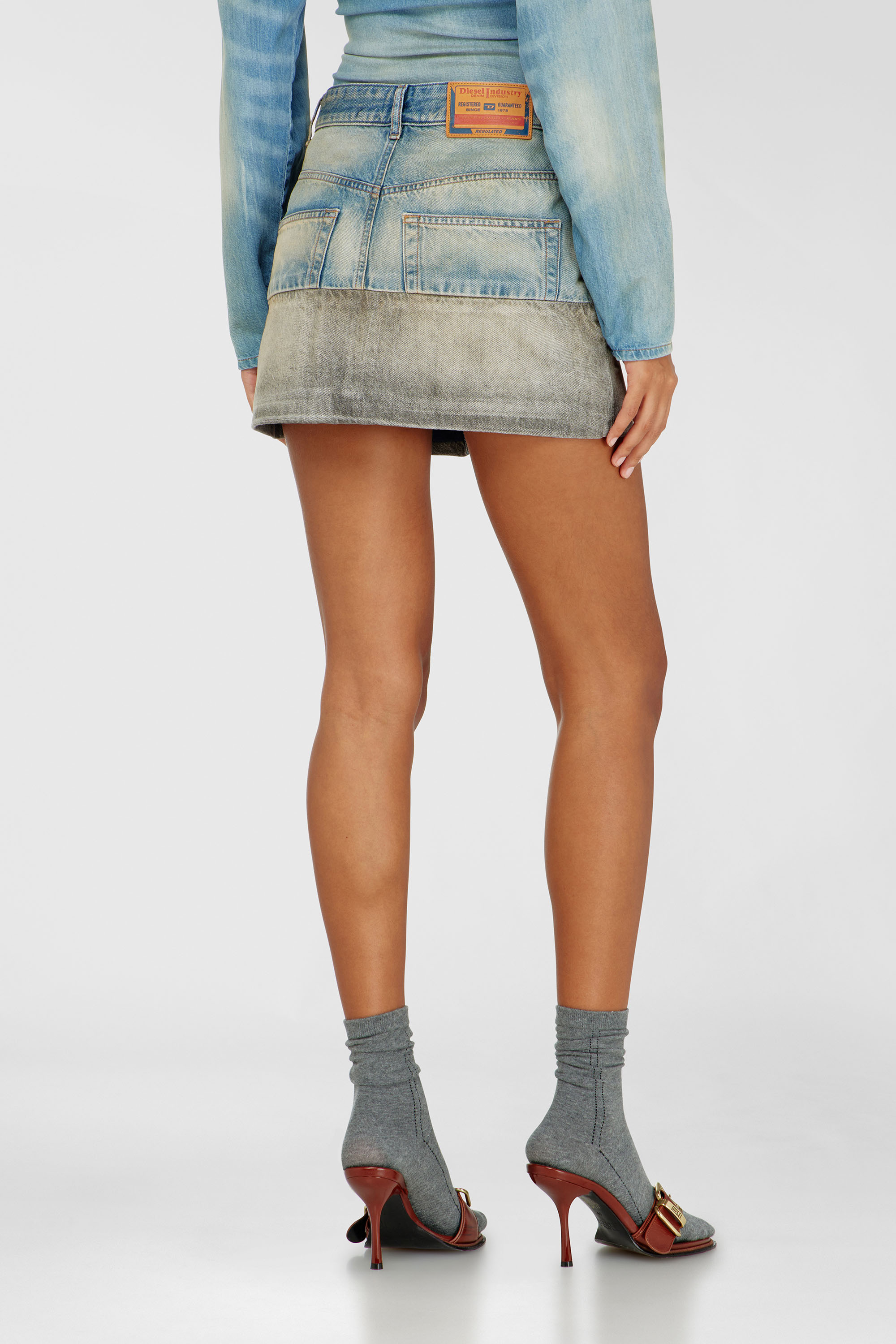 Diesel - DE-RONEE-S1, Female's デニムスカート in ブルー/グレー - 4