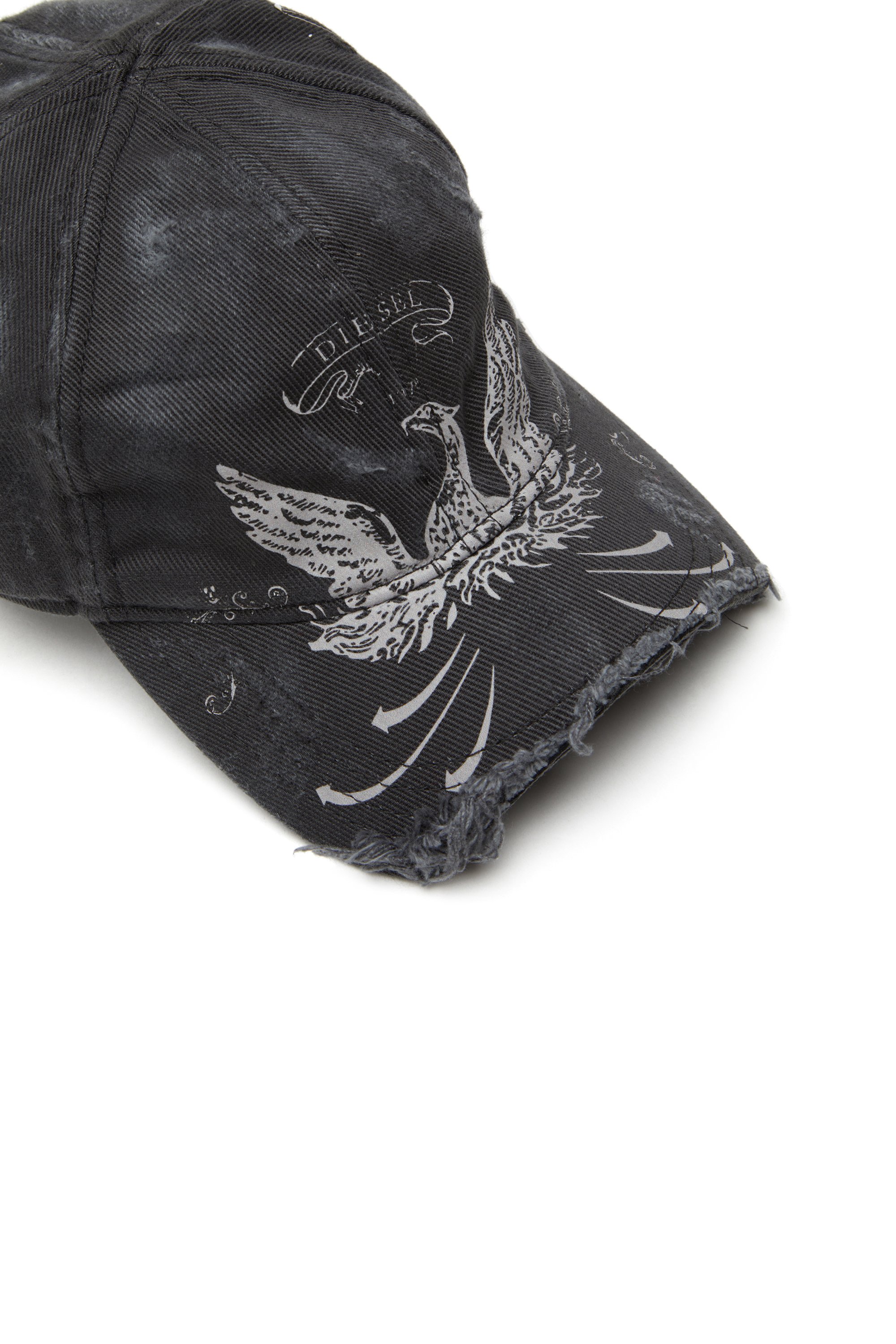Diesel - C-FENIX, Male's Distressed baseball cap with Phoenix print in ブラック - 3