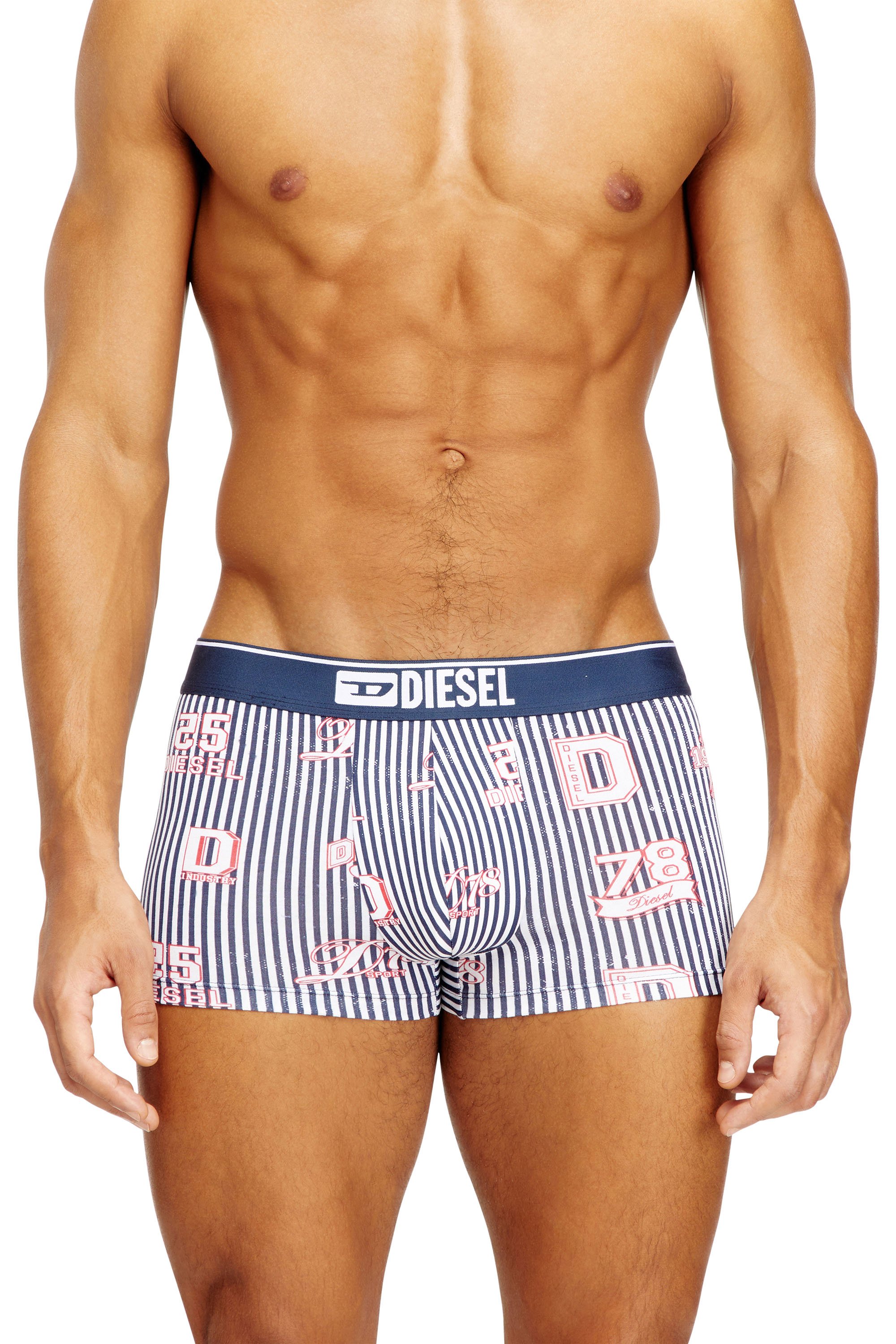 Diesel - DAMIEN-D-BOX-3PACK, Male's ボクサーパンツ 3枚パック in ブルー/ホワイト - 2